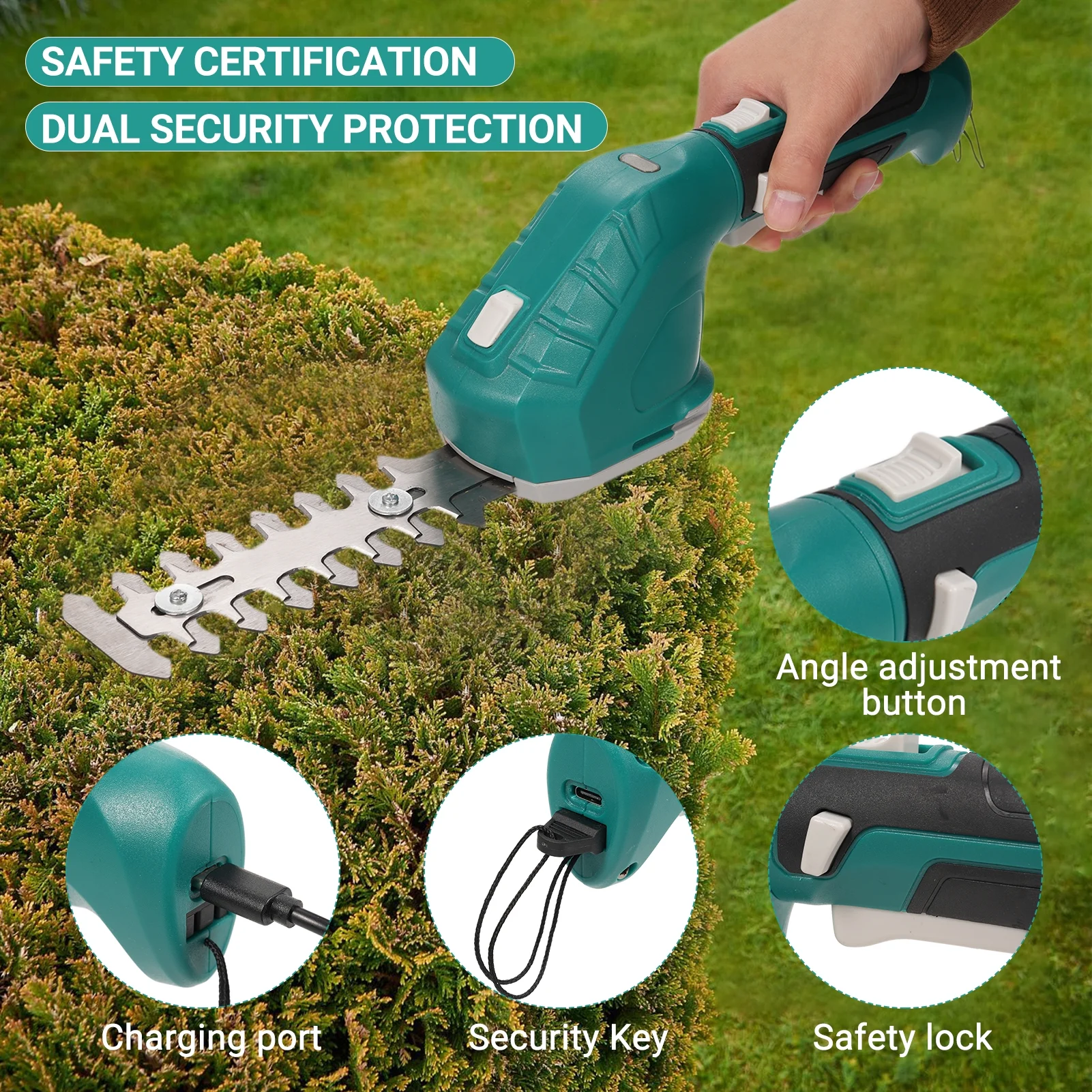 Hedge trimmer,Buzhi Branch Shear Handheld Shears Function Tool Cutter And In 1 3.6v Shear Clippers Cutter 2 In And Lawn Shears Clippers 1 Handheld Dual Function 3.6v 2 Tool Buzhi Shear