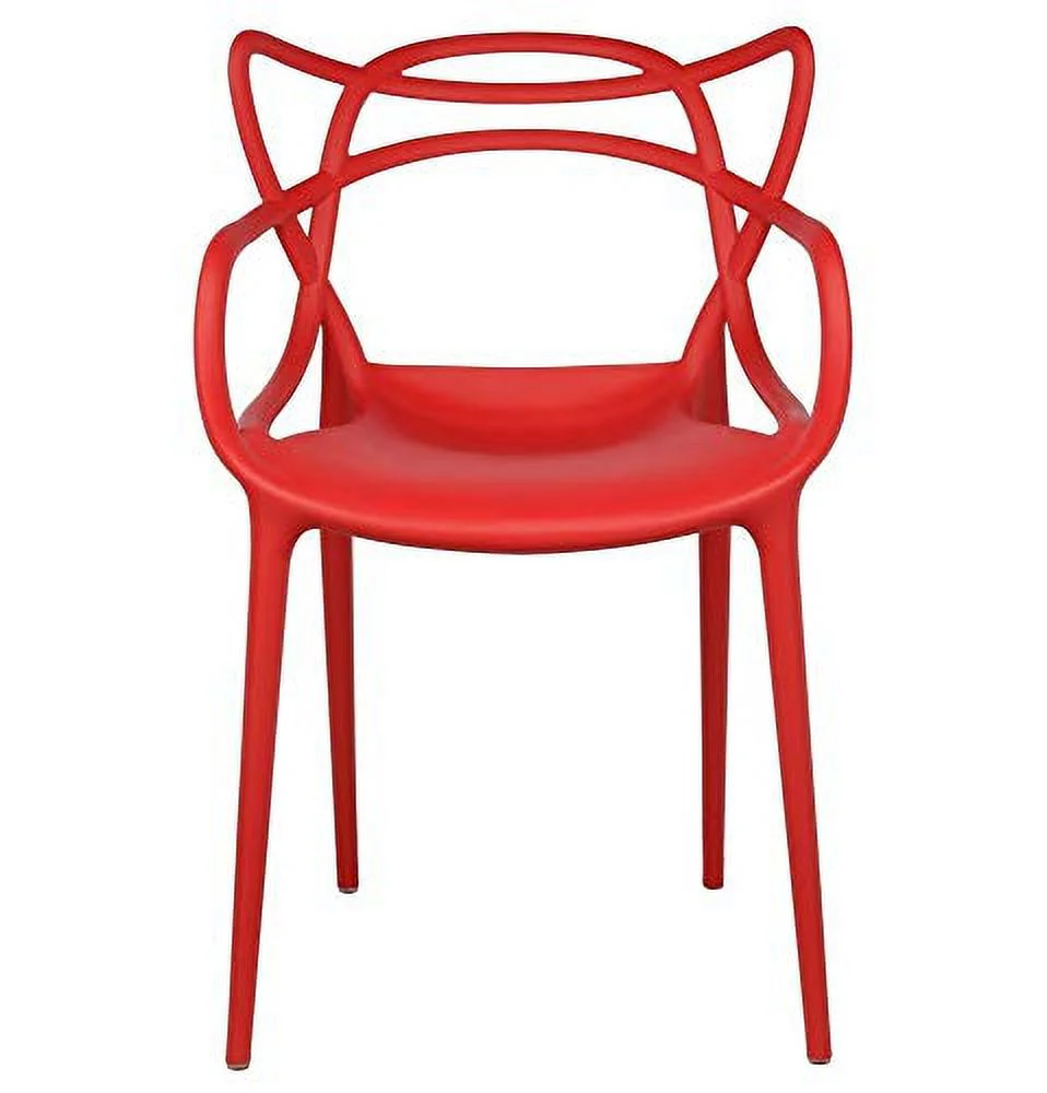 2xhome - Red Dining Room Chair - Modern Contemporary Designer Designed Popular Home Office Work Indoor Outdoor Armchair Living Family Room Kitchen Bed Bedroom Porch Patio