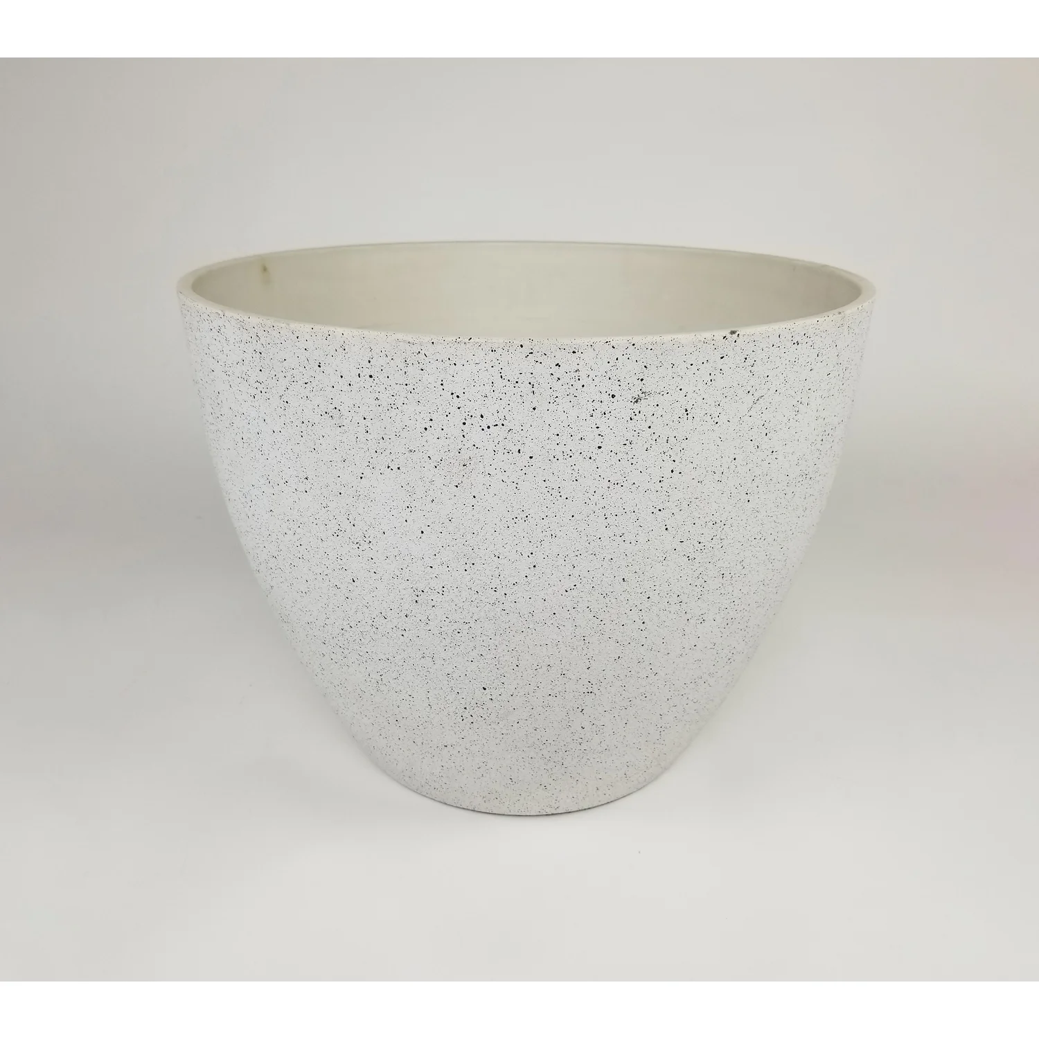 Exaco FM-WP17 Fiber Clay Planter, Spackled White - Medium & Large