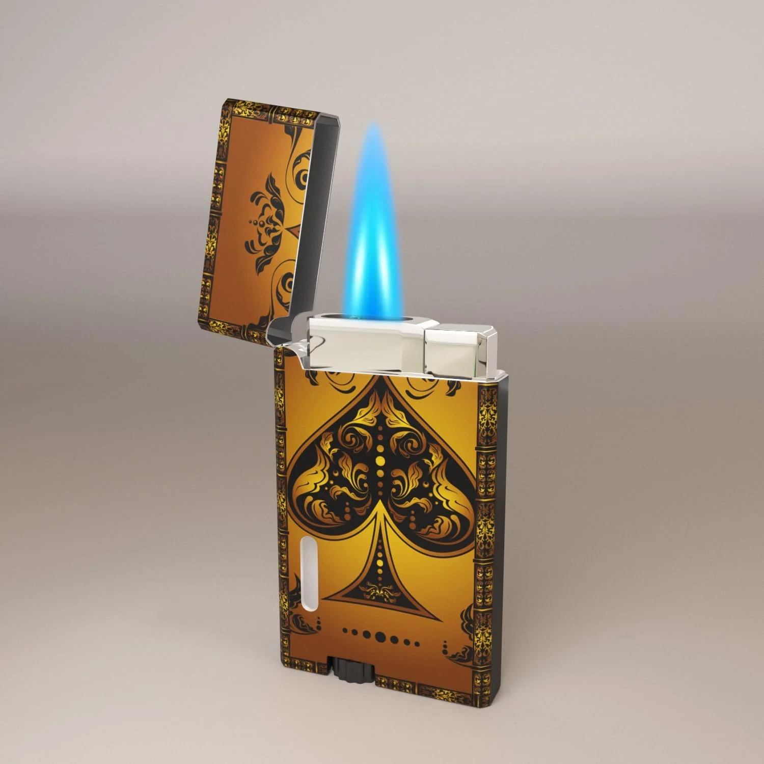 ZORMAN Black Gold Poker Metal Butane Torch Lighter,Jet Flame Cool Windproof Lighters,Jet Torch Adjustable,Refillable Butane Lighter,Kitchen BBQ Candles