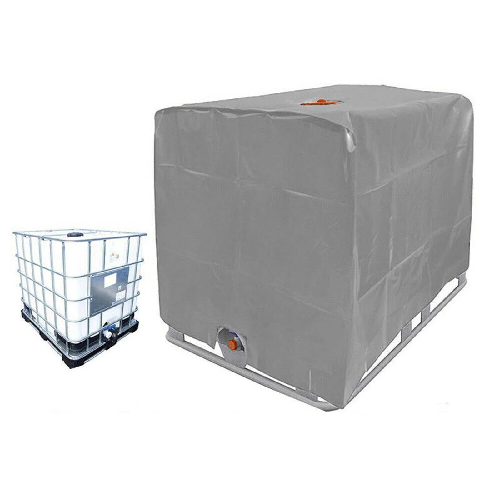 Replio 1000l Tank IBC Rain Water Tank Sun Tank And Cover Cloth 116 X 100 X 120 Cm Silver Gray