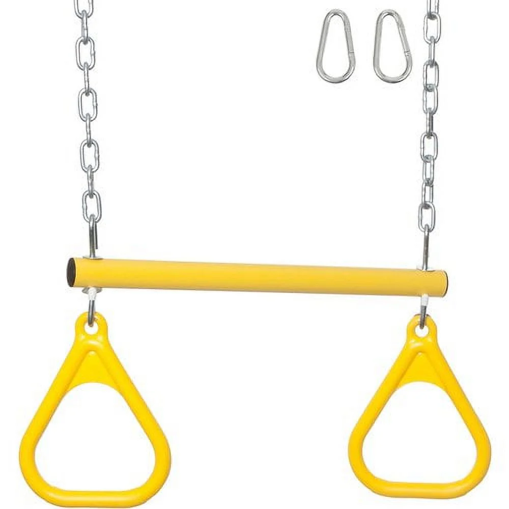 Swing Set Stuff Inc. Trapeze Bar with Rings and Uncoated Chain (Red)