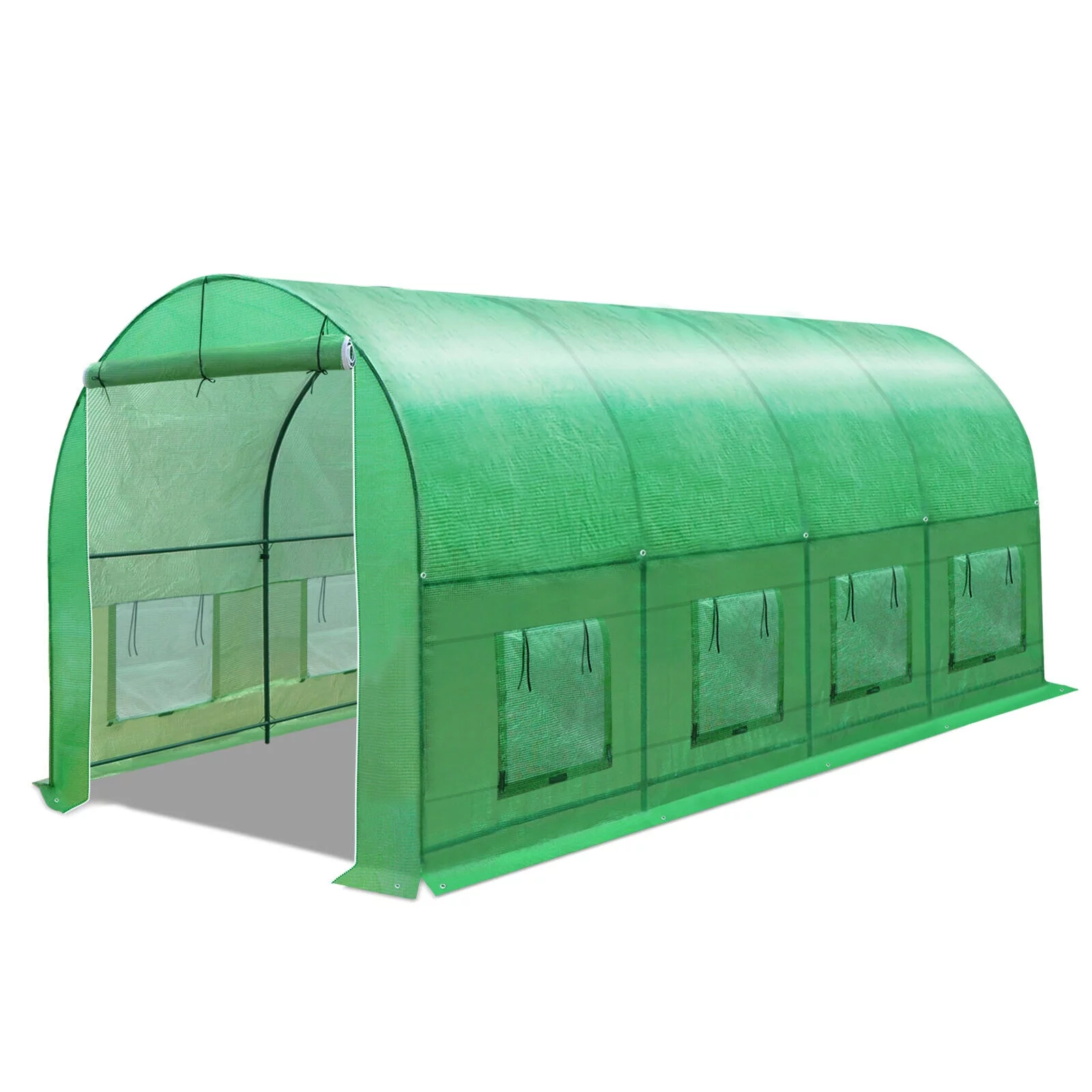 YardGrow Large Greenhouse Walk in Outdoor Plant Gardening Hot Greenhouse with Roll-up Windows, Zippered Door