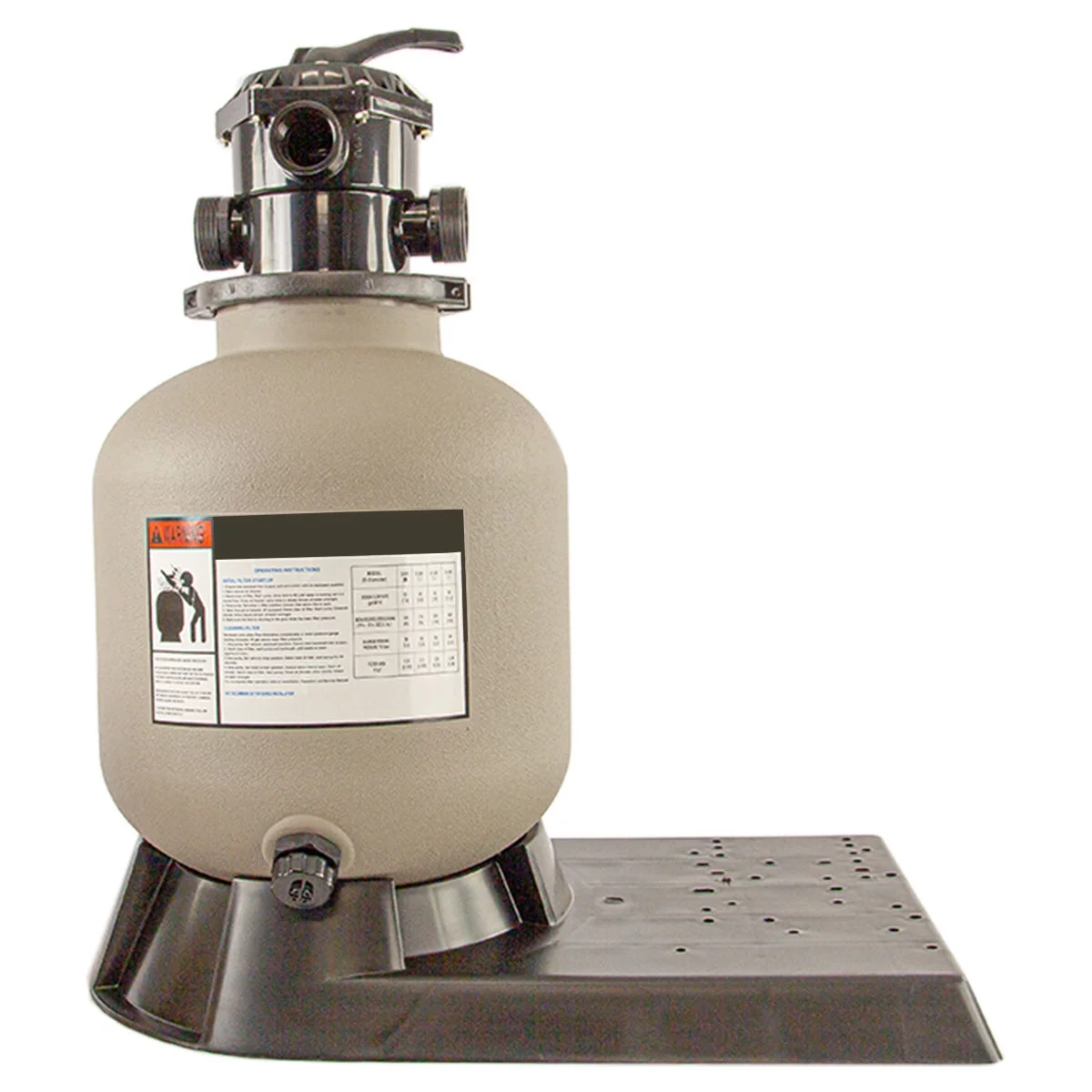 RxClear 16 in. - 110 lbs. Sand Capacity - Above Ground Sand Filter with Valve & Base