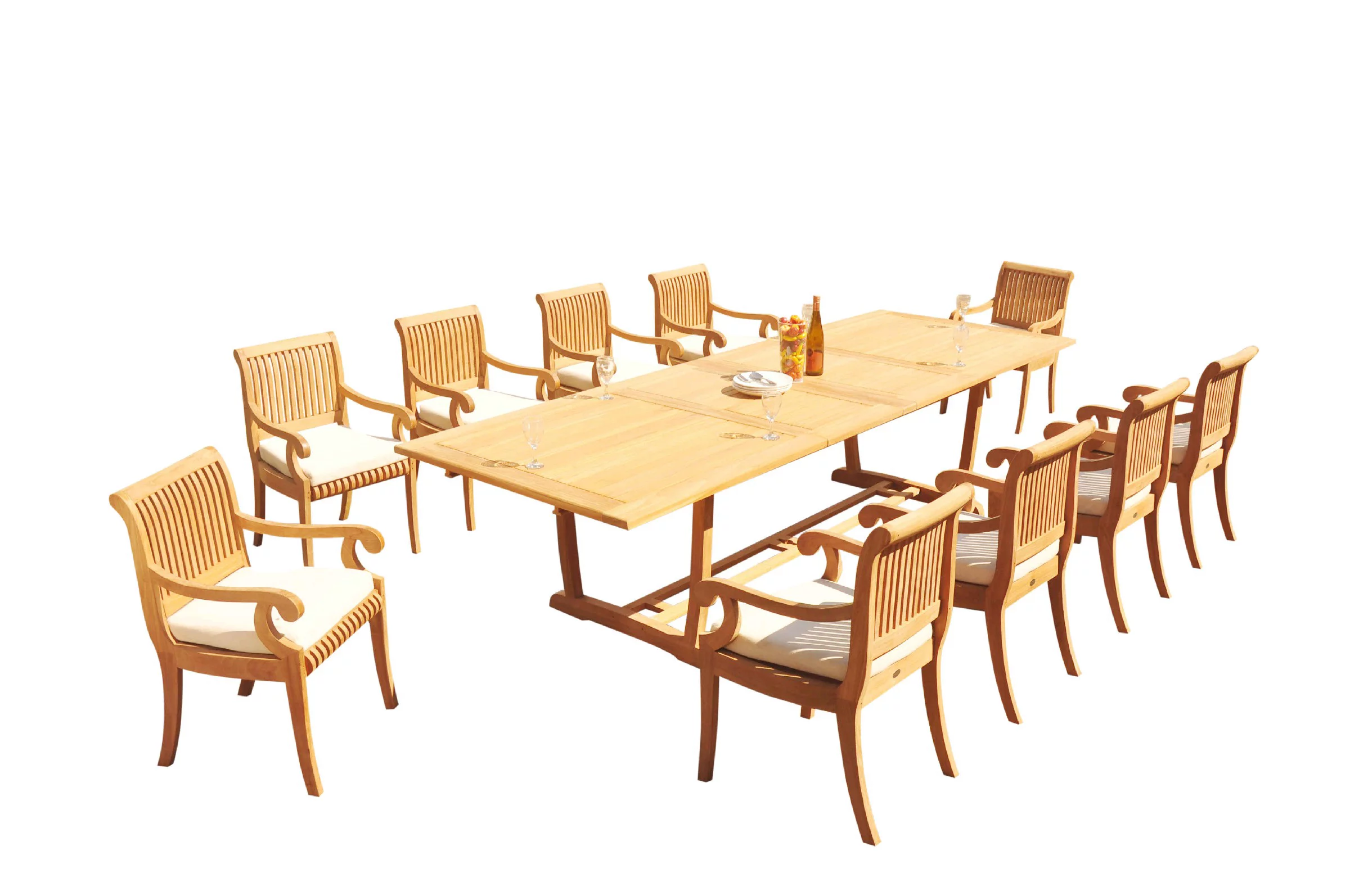 Grade-A Teak Dining Set: 10 Seater 11 Pc: 118