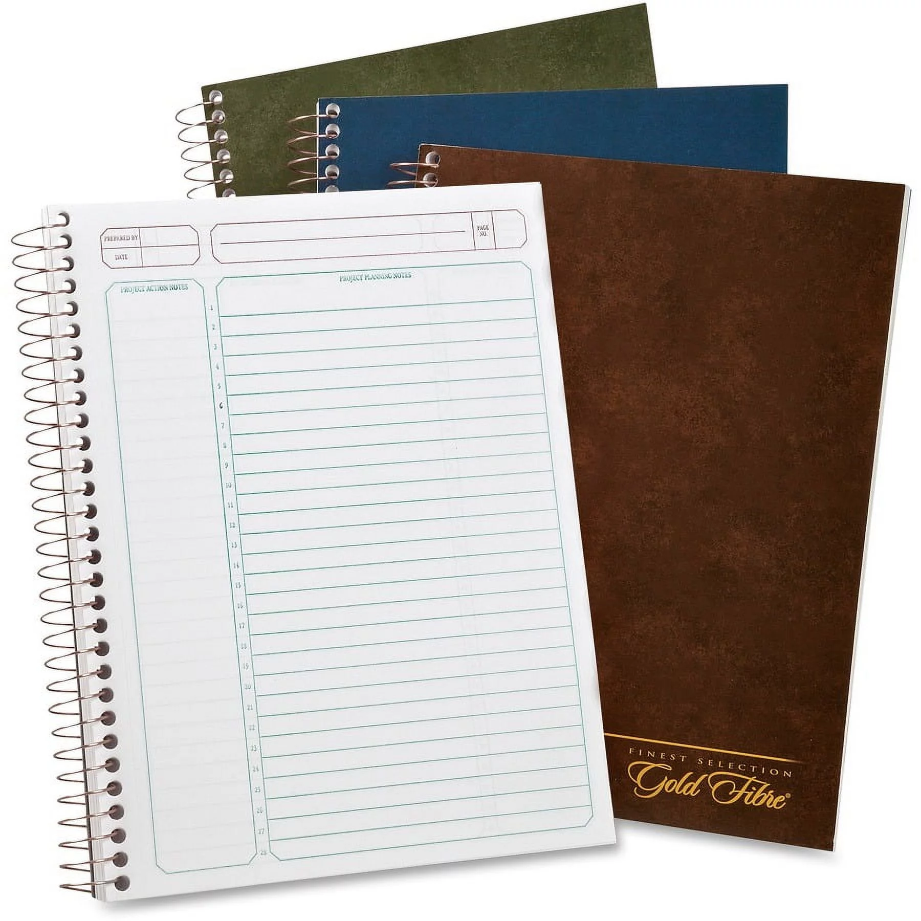 TOPS Gold Fibre Premium Wirebnd Project Planner - Action - White Sheet - Wire Bound - Assorted - 9.5