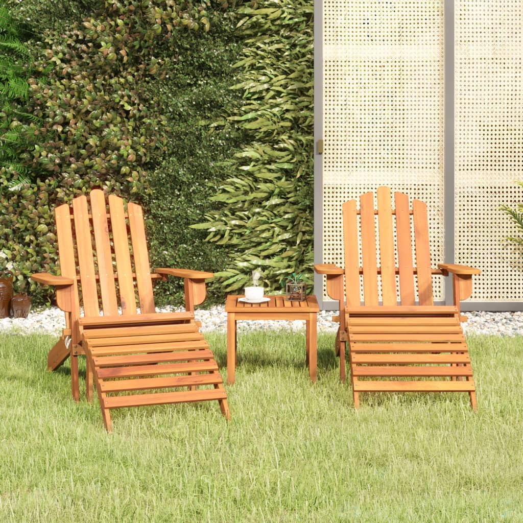 Irfora 3 Piece Adirondack Patio Set Solid Wood Acacia