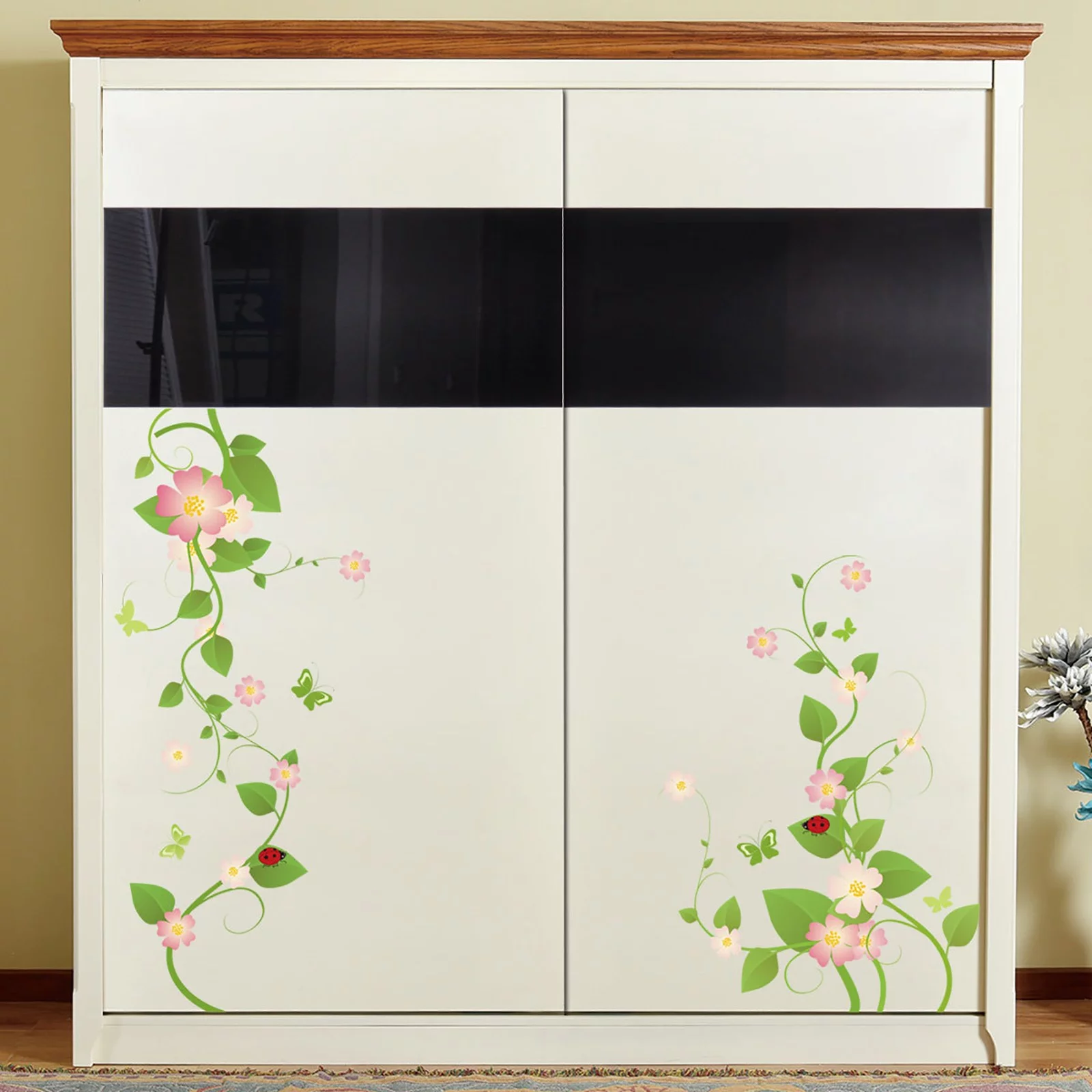 SIfdSeng Rattan Flower Removable Wall Decor Decal Sticker/Flower Rattan Father's Day Gifts From Daughter and Son in Law 4th of July Decorations Outdoor Father’S Day Gifts