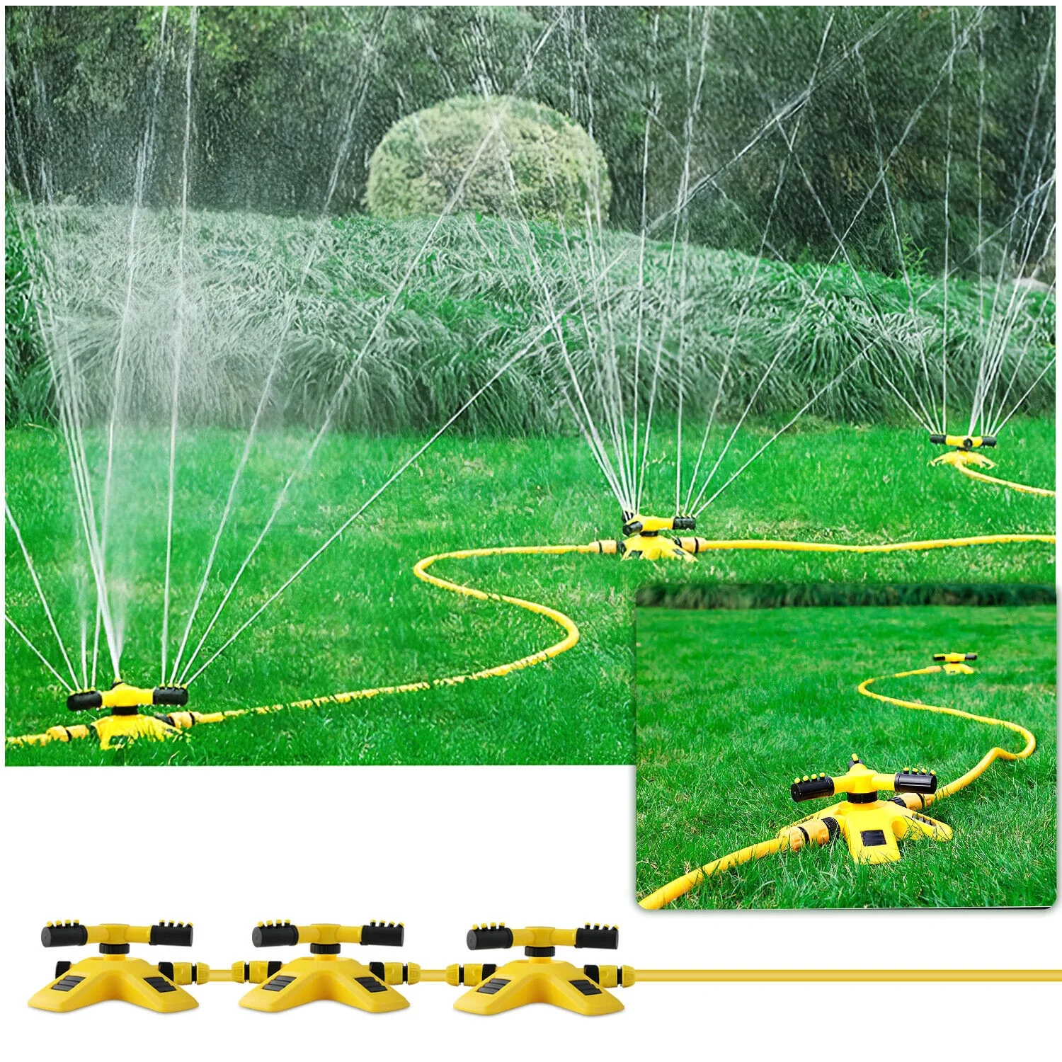 360° Auto Irrigation System Rotating Lawn Sprinkler for Garden Patio Spray Grass