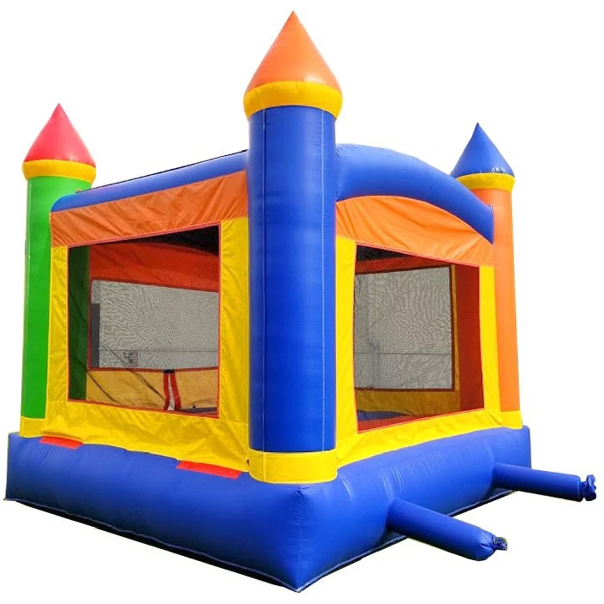 Pogo Bounce House Crossover Inflatable Bounce House, Rainbow Jumper, No Blower