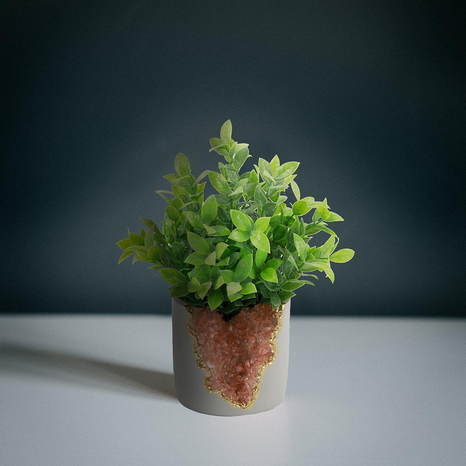 Pink   Crystal Planter Classic Cement Matte Handmade