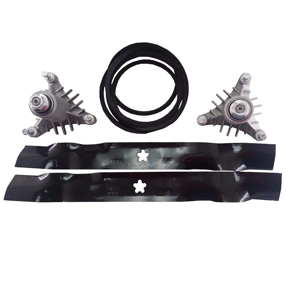 Proven Part 42 Inch Riding Mower Mulch Blades Mandrels Covered Belt For 134149 144959 130794 82-225