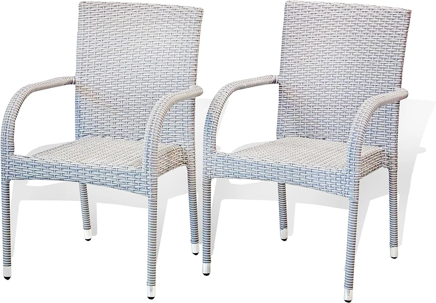 QYFZBIM Patio Outdoor  Armchairs Garden Wicker  Gray