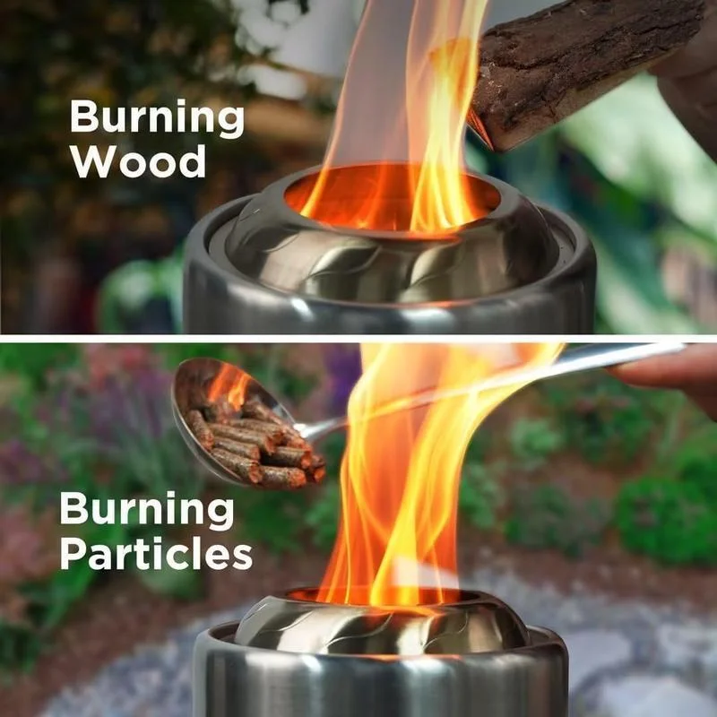 Tabletop Fire Pit with Stand, Low Smoke , 360° Airflow Mini Fire Pit