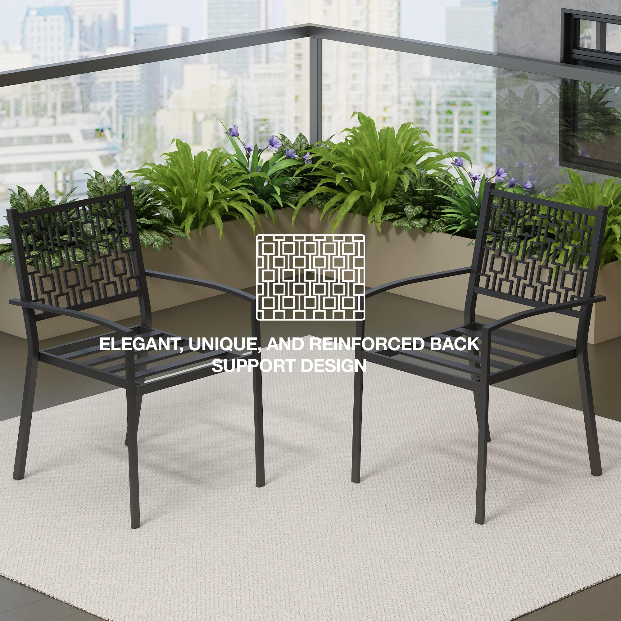 Aretha 2 – Piece Sturdy Stackable Poolside Chair