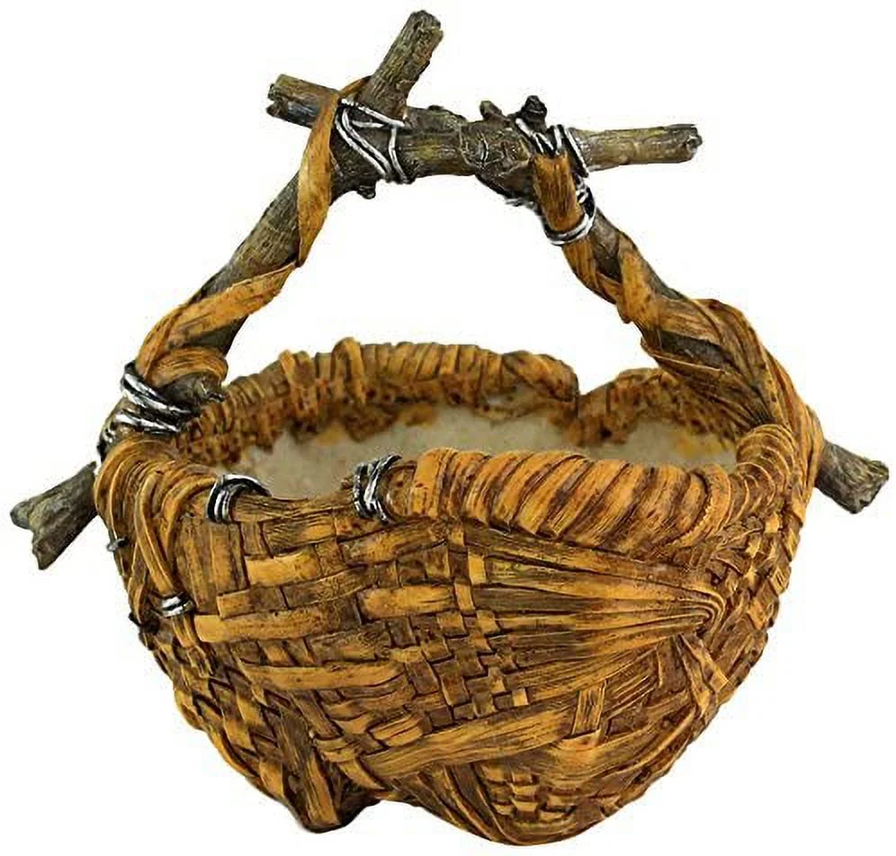 Top Collection Miniature Garden Woven Basket Functional Flower Pot