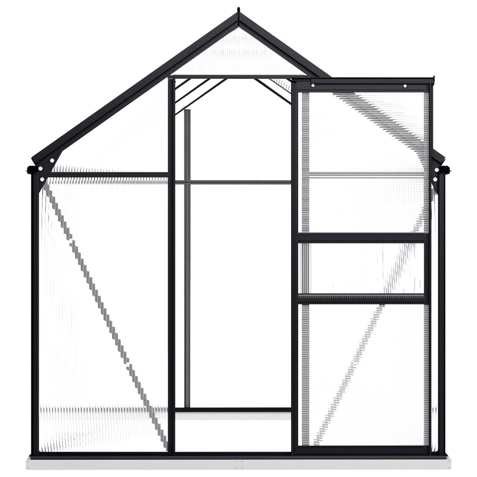 OWSOO Greenhouse with Base Frame Anthracite Aluminum 38.9 ft²