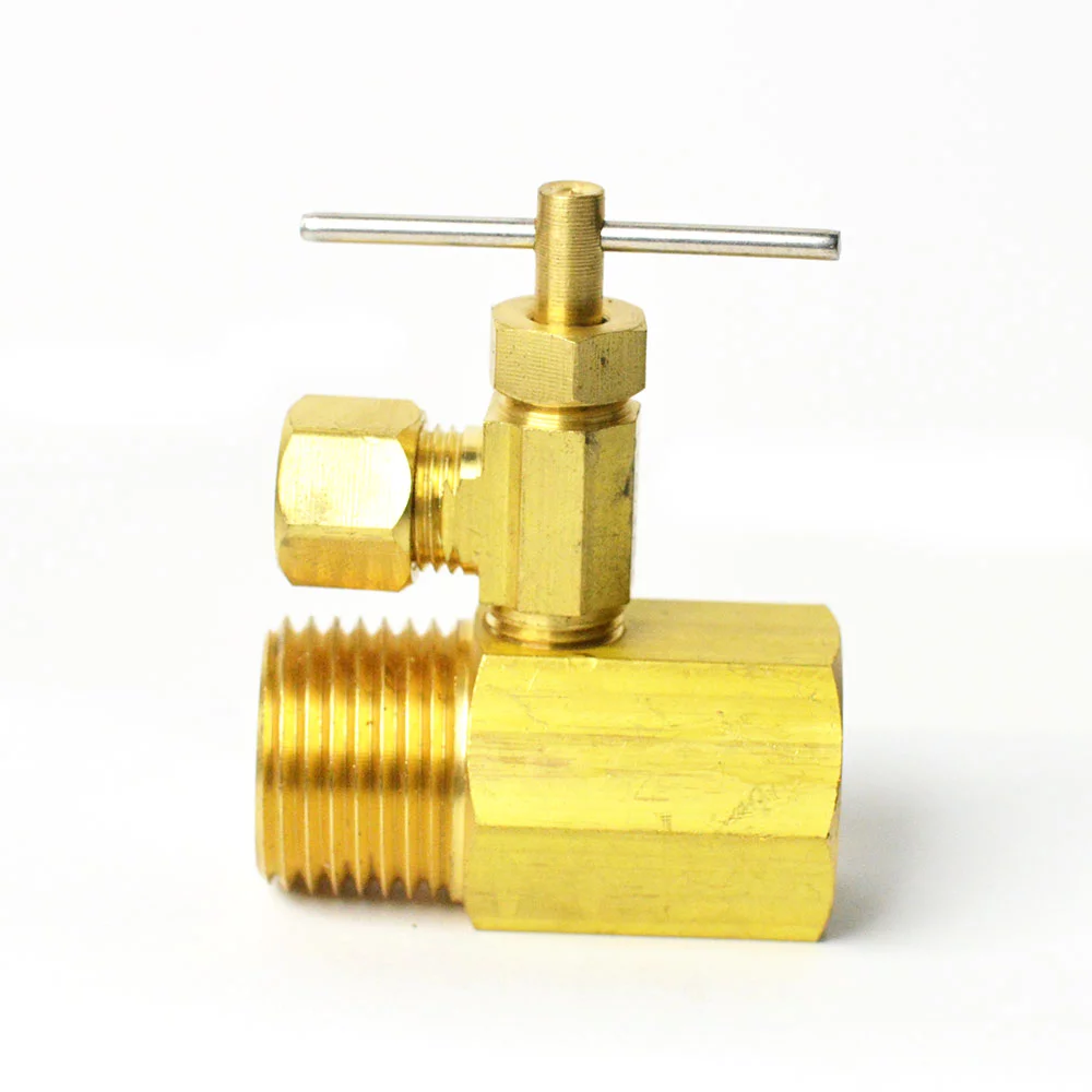 Thrifco 4400878 1/2 Inch MIP x 1/2 Inch FIP Ice Maker Adapter with 1/4 Inch Angle Needle Valve