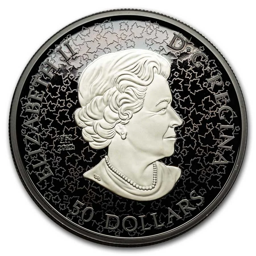 2024 Canada 5 oz Silver Maple Leaves in Motion Rhodium Plated