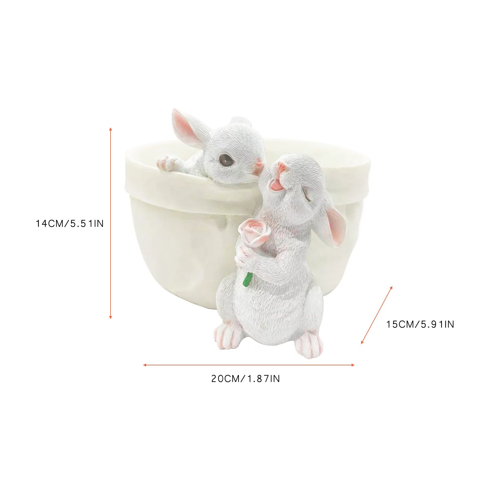 Pocket Bunny Balcony Flowerpot Is Fleshy Cute And Cute Style Empty Garden Decorative Creative Ornaments Potted Indoor Large Garden Potting Benches for Outdoors Valentine Flower Pot round