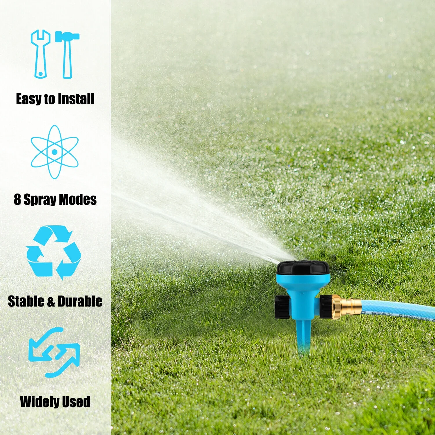 Garden Lawn Sprinkler 3Auto Spray Grass Watering Irrigation System Patio Yard