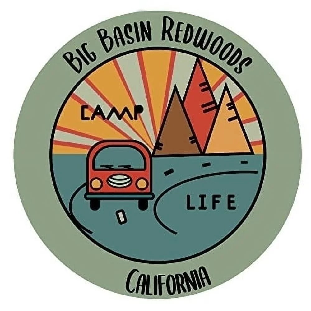 Big Basin Redwoods California Souvenir Decorative Stickers (Choose theme and size)