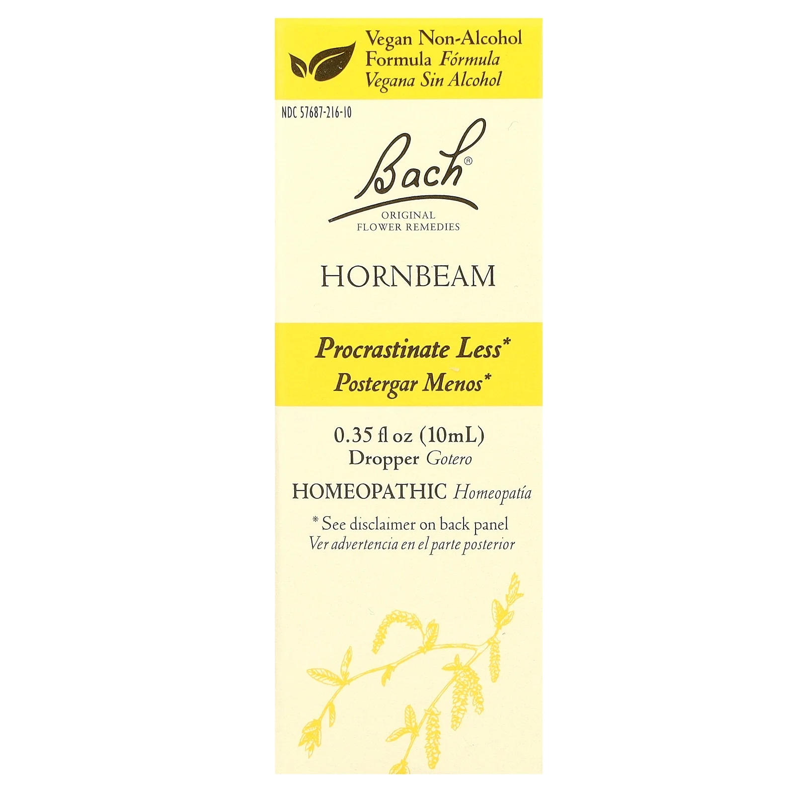 Bach Original Flower Remedies, Hornbeam, 0.35 fl oz (10 ml)
