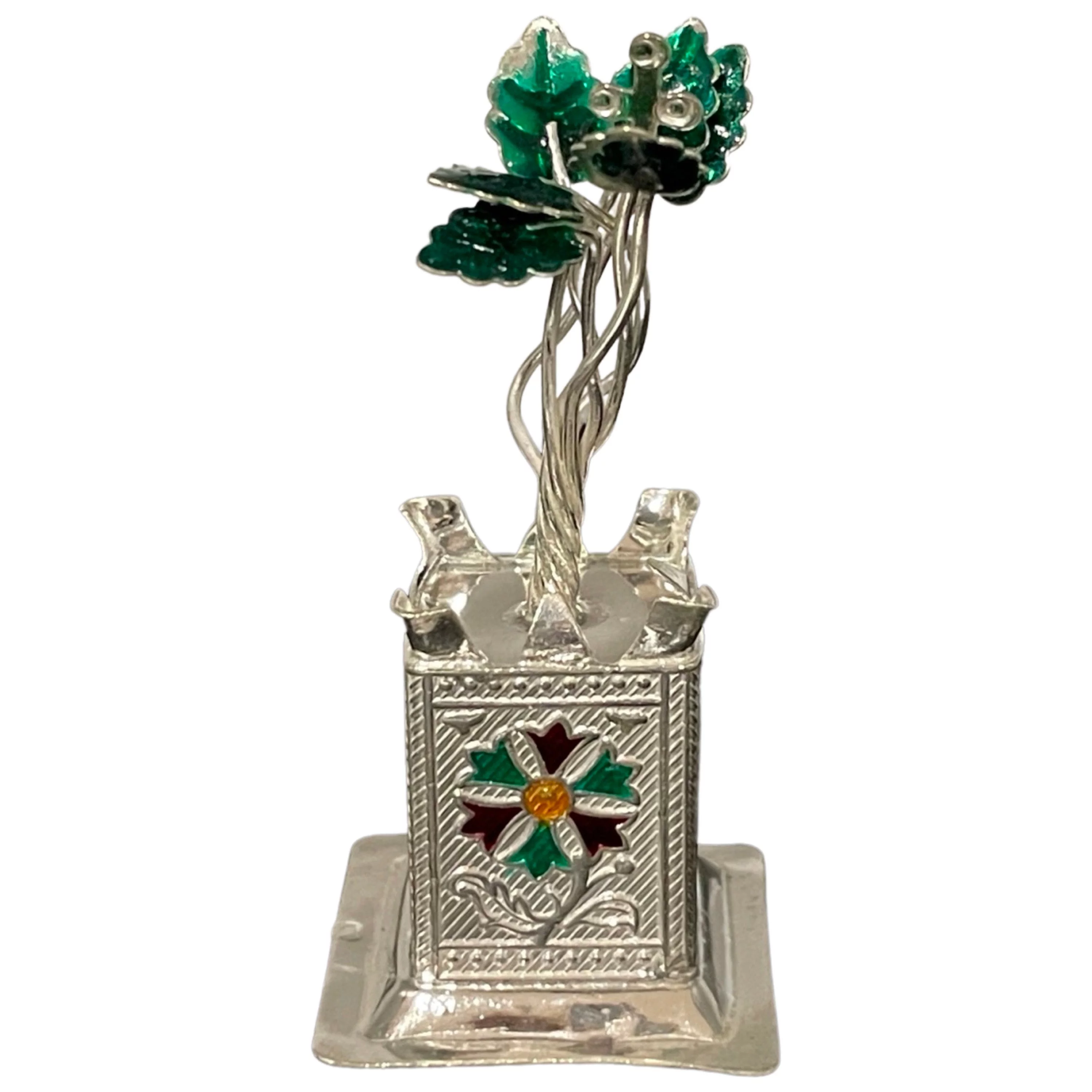 925 Sterling Silver Hallmarked Tulsi Mata / Holy Basil Plant (Figurine #13) Tulsi Height & Weight: 2.0