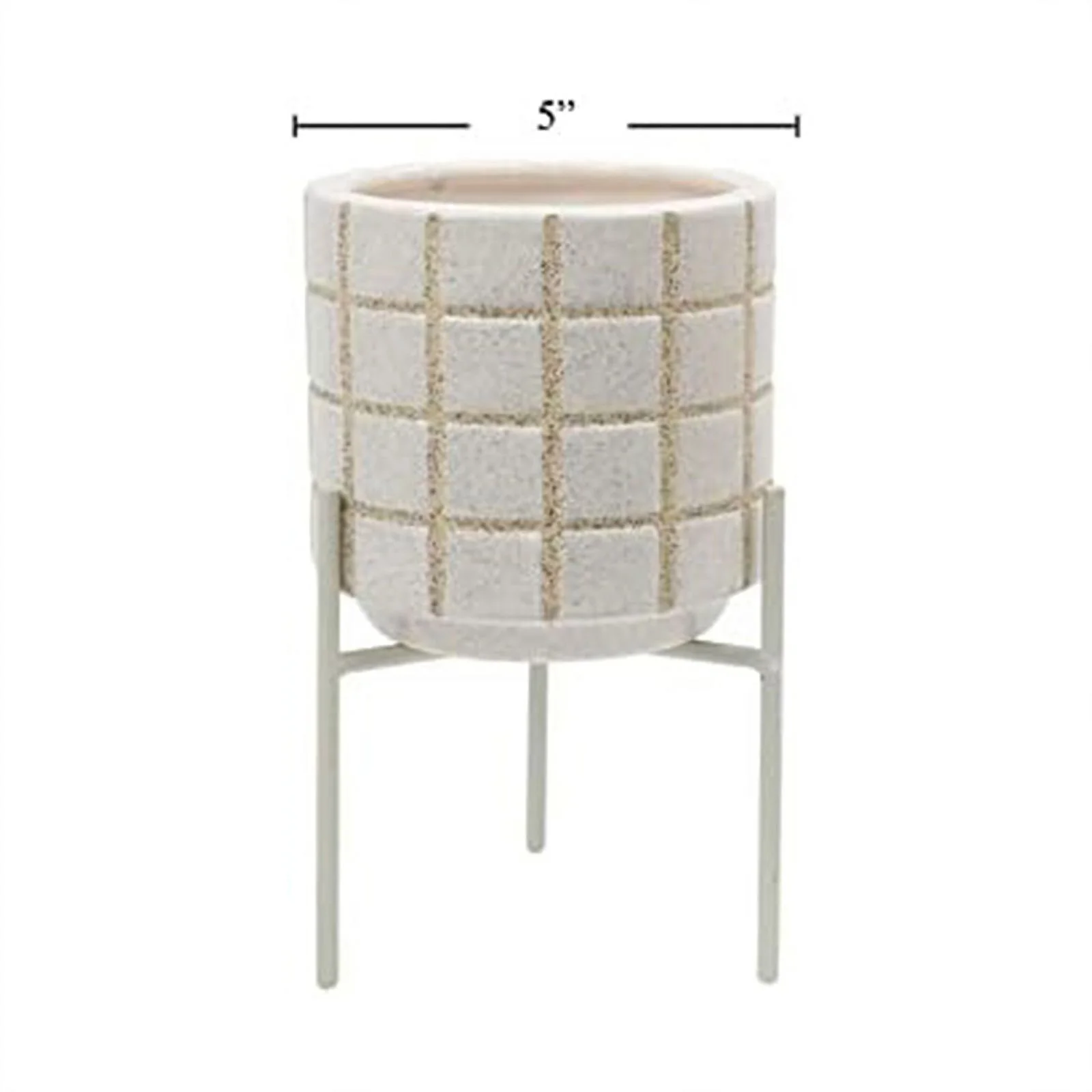 Truu Design White Ceramic Planter with Stand