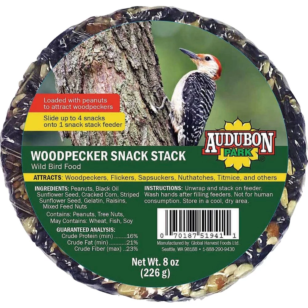 2PACK Audubon Park Snack Stack 8 Oz. Woodpecker Bird Seed Cake