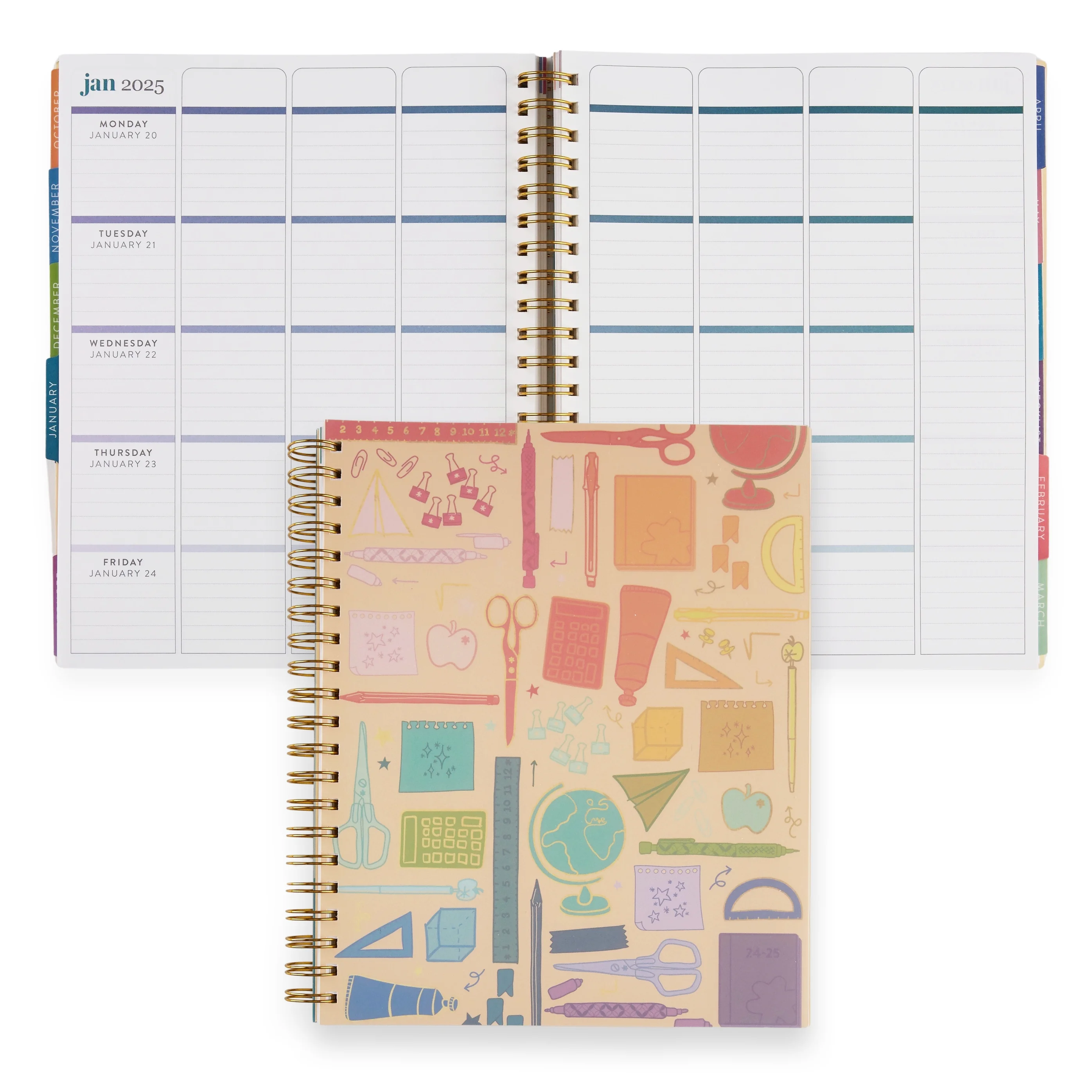 Erin Condren Inspired Collection Large Teacher Planner (July 2024 - June 2025) - School Supplies