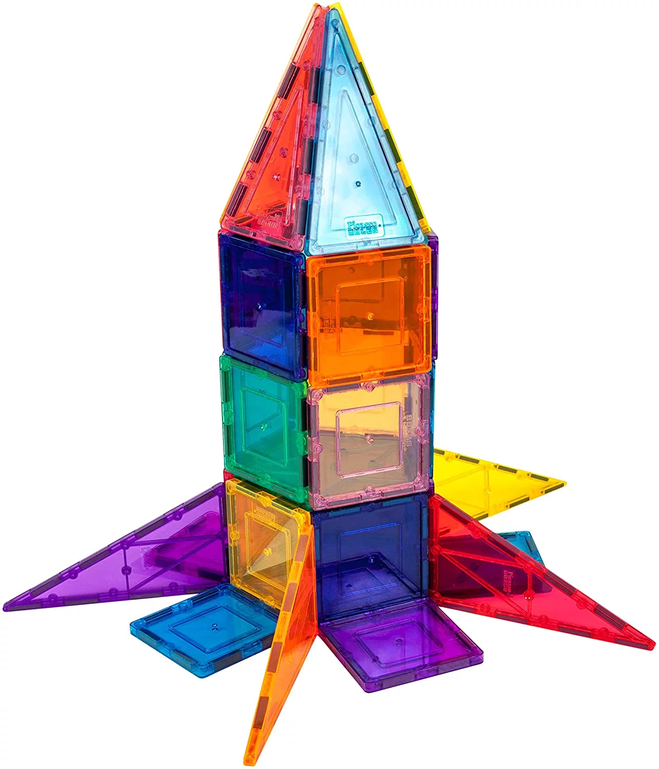 Terra 32 Piece Magnetic Building Block Rocket Booster Theme Set Magnet Construction Toy Educational Kit Engineering STEM Learning Playset Child Brain Development Stacking Blocks Playboard PT32