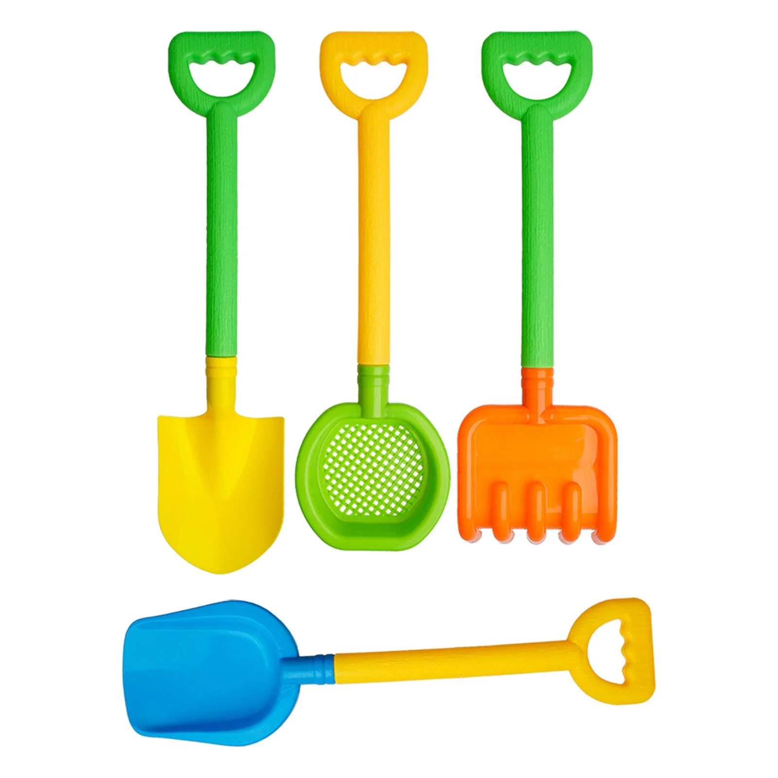 Kokiya 4 Pieces Sand Shovel Toys Rake Beach Spades for Garden Summer Birthday Gifts