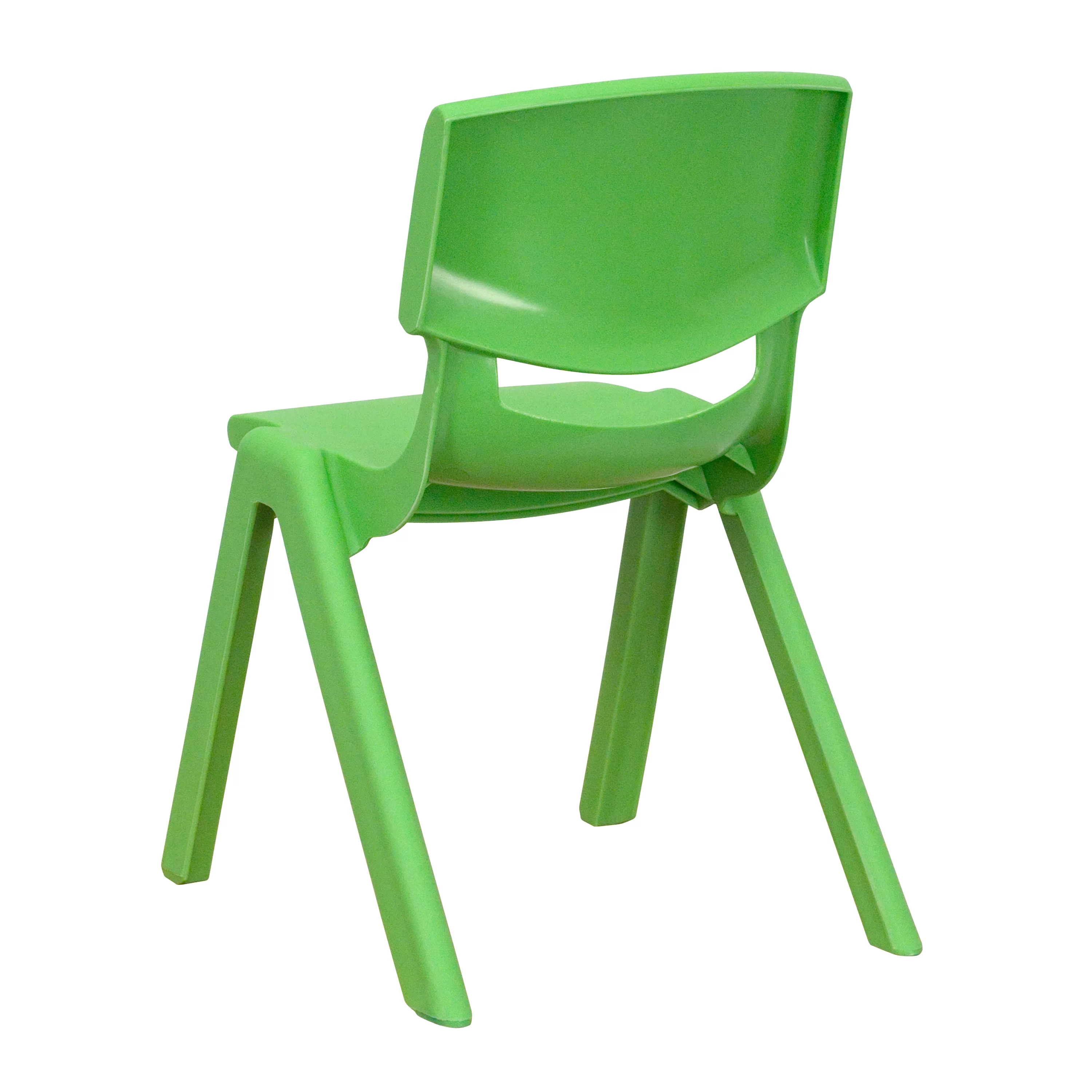 Emma + Oliver 4 Pack Green Plastic Stack School Chair with 12