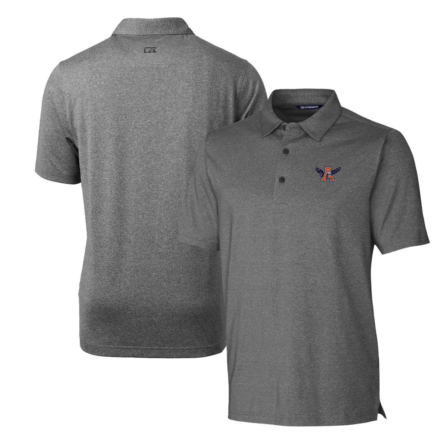Men's Cutter & Buck Heather Charcoal Auburn Tigers Forge Stretch Polo