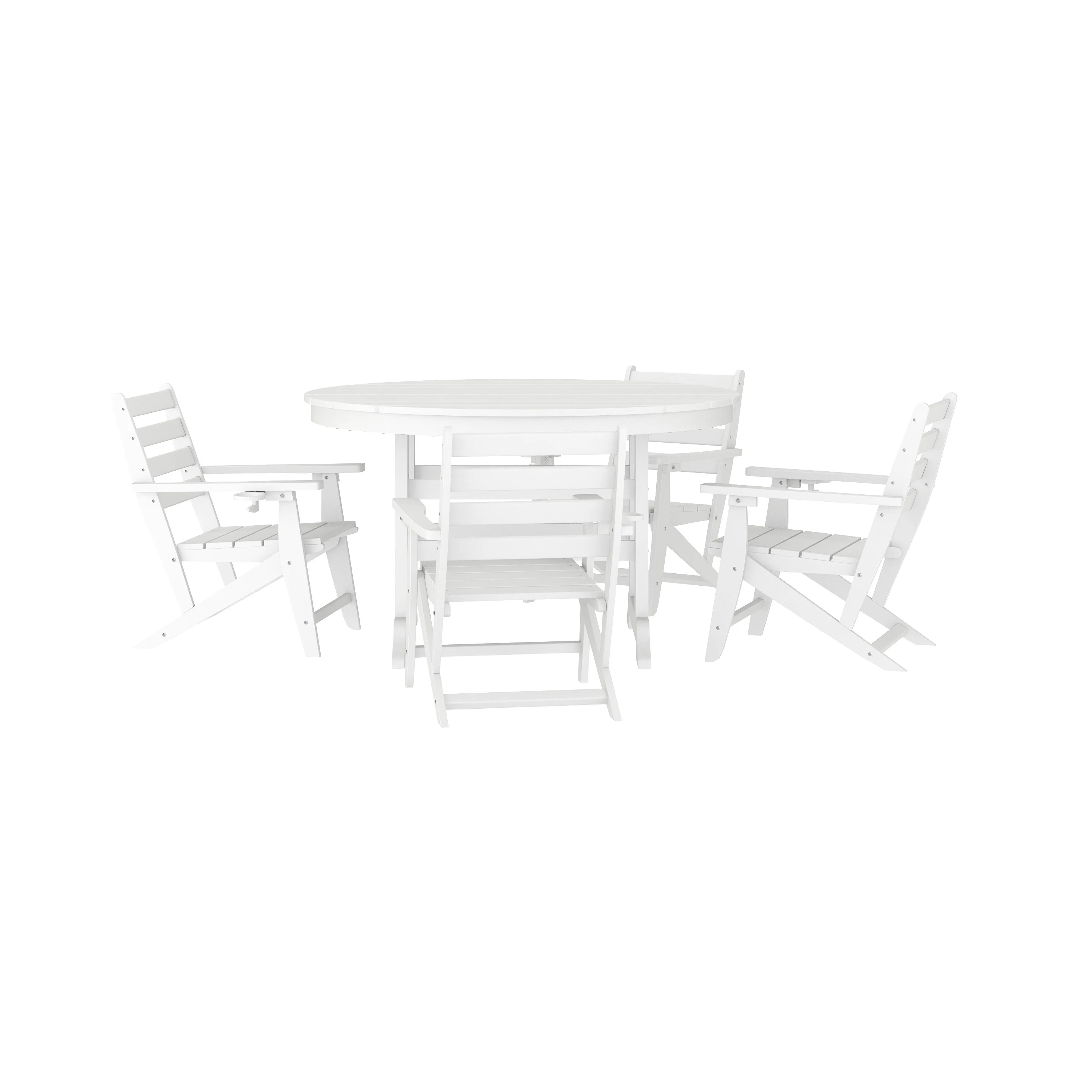 Flash Furniture Commercial 5 Piece Adirondack Dining Set with 48