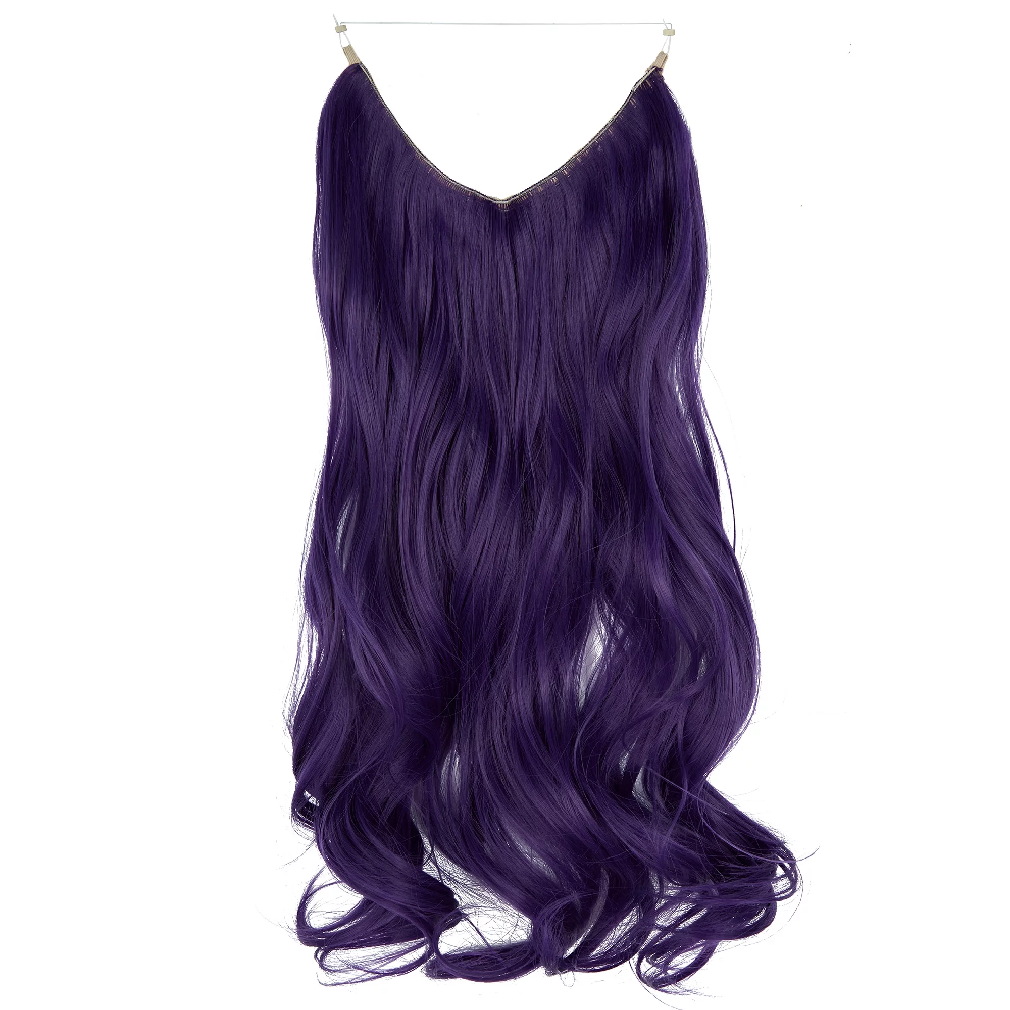 Women Invisible Wire Hair Extensions Hidden No Clip Natural Hair Extensions Long Soft Silky Straight Curly Hairpiece Wavy Hidden Hair Extension Synthetic Hairpieces 18-22 inch Hairpiece