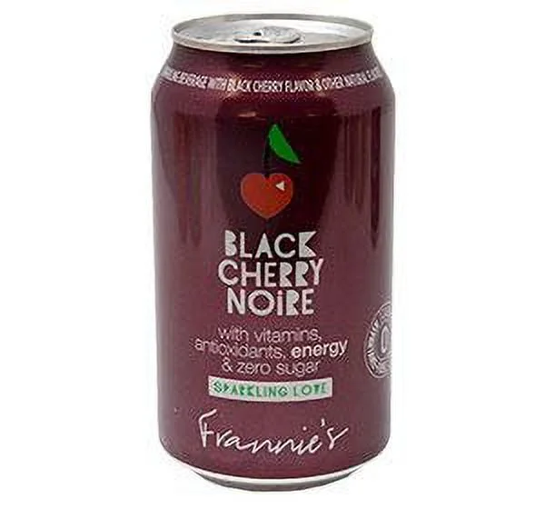 Frannie's Sparkling Beverage- Zero Calories & Sugar, Aspertame Free: Your Choice of Seven Different Flavors- 8/12 oz. Cans Black Cherry Noir