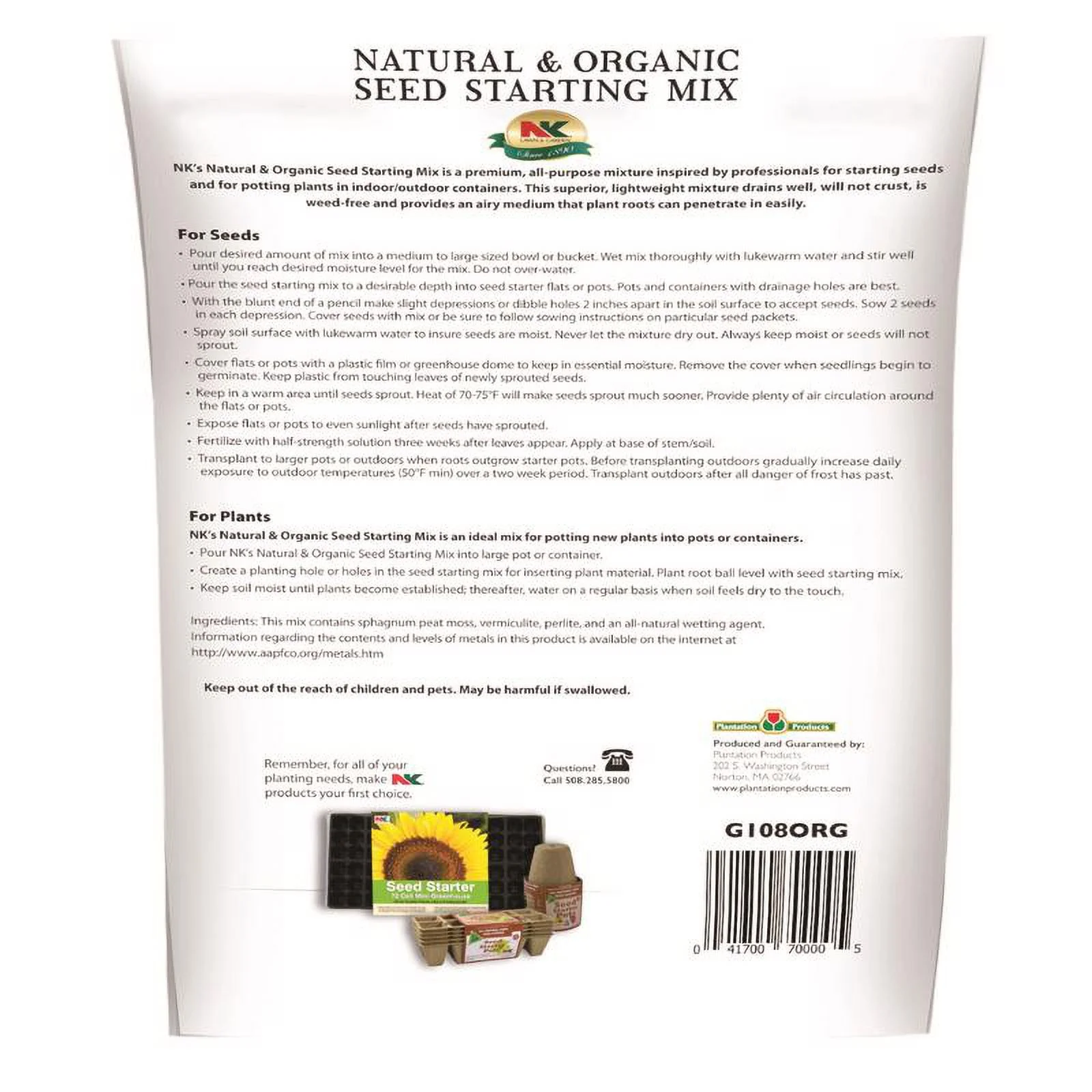 Ferry-Morse Organic Flower and Vegetable Seed Starting Mix 8 qt