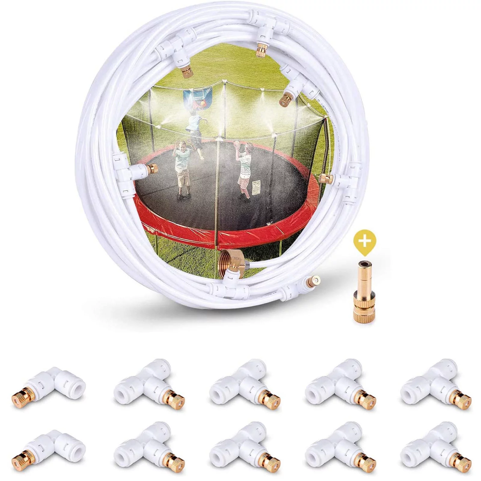 Outdoor Misting Misters Cooling System 26.3FT Misting Line For Patio Fan Garden Mist Heads Watering Wand Hose Attachment Garden Hose Adapter Hose Stand Expandable Garden Hose 100ft Small Water Small