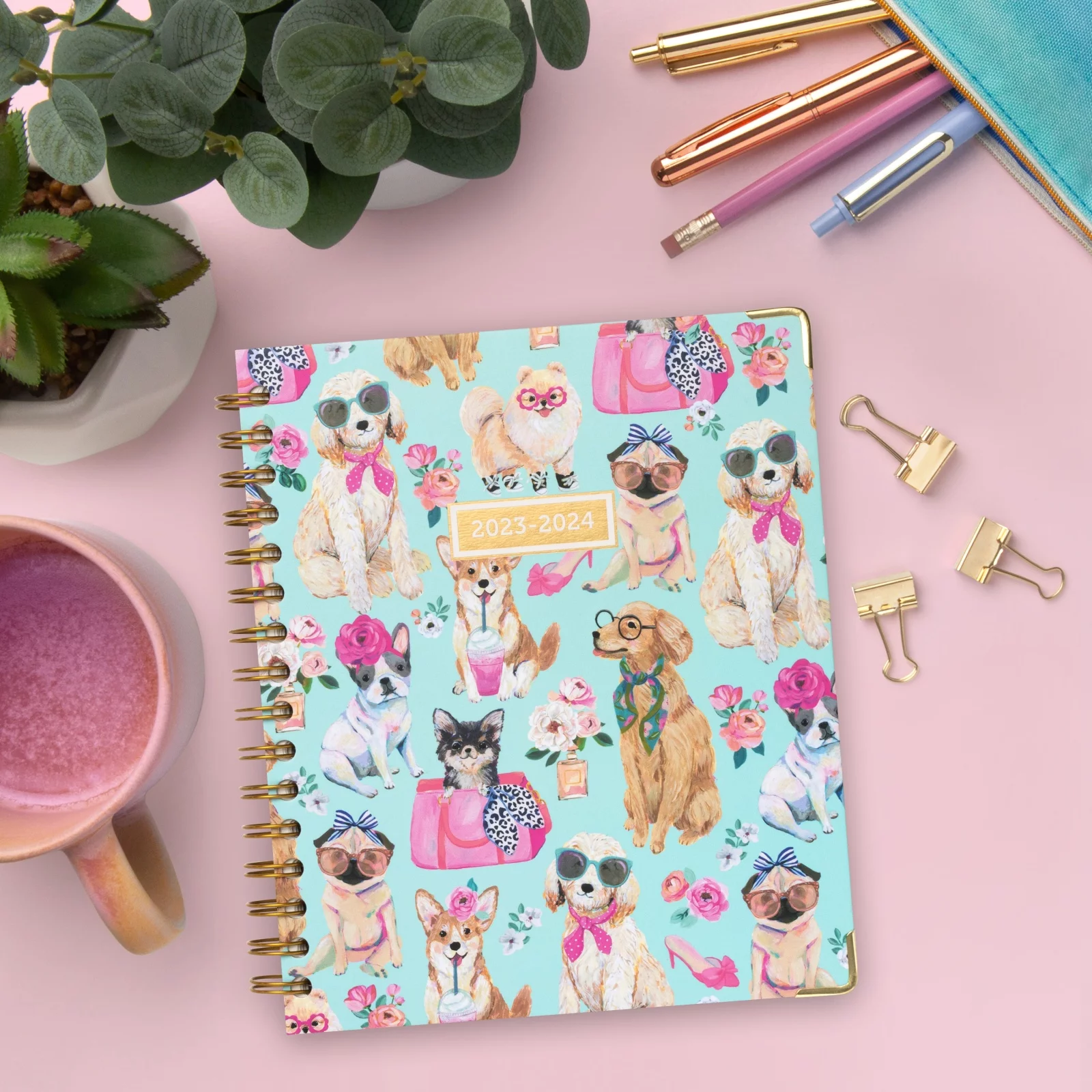 2023-2024 Mintgreen Weekly/Monthly Spiral Planner, 7.25