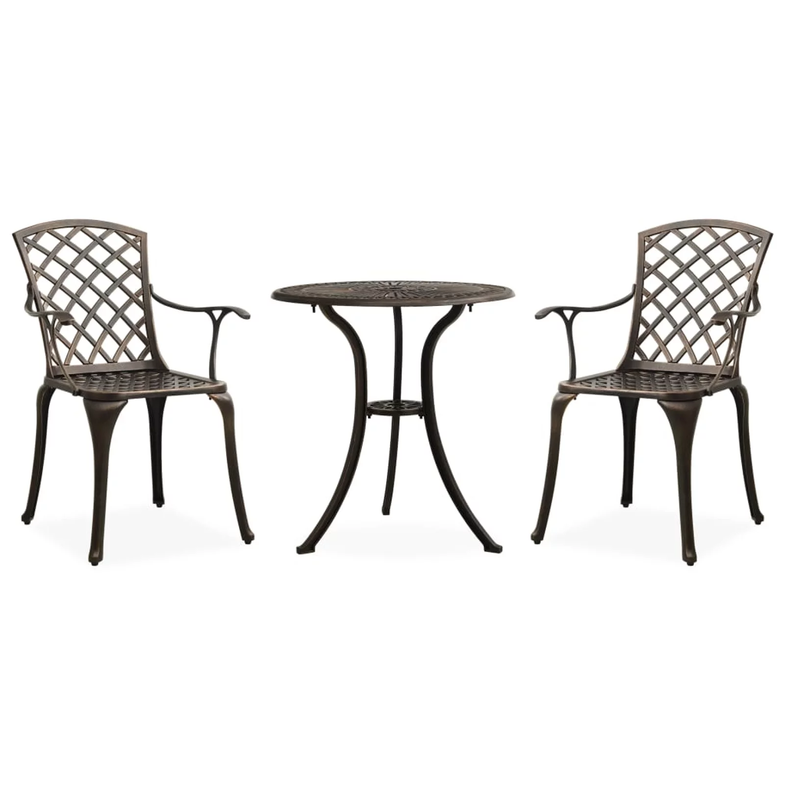 Andoer 3 Piece Bistro Set Cast Aluminum Bronze