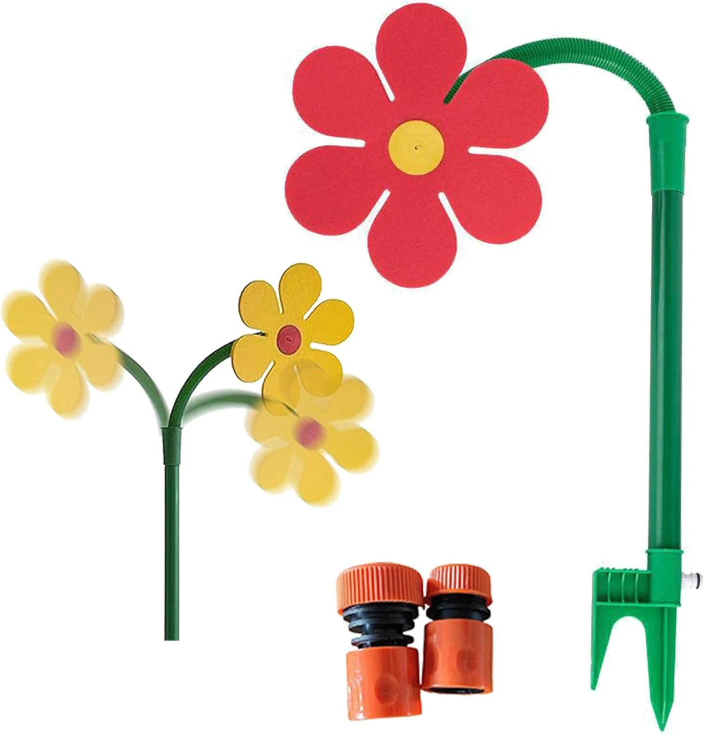 Crazy Dancing Flower Water Sprinkler, Funny Sun Flower Dancing Daisy Yard Lawn Sprinkler, Garden Dancing Crazy Sunflower Sprinkler Stake Watering Sprinkler Sprayer Irrigation Tool