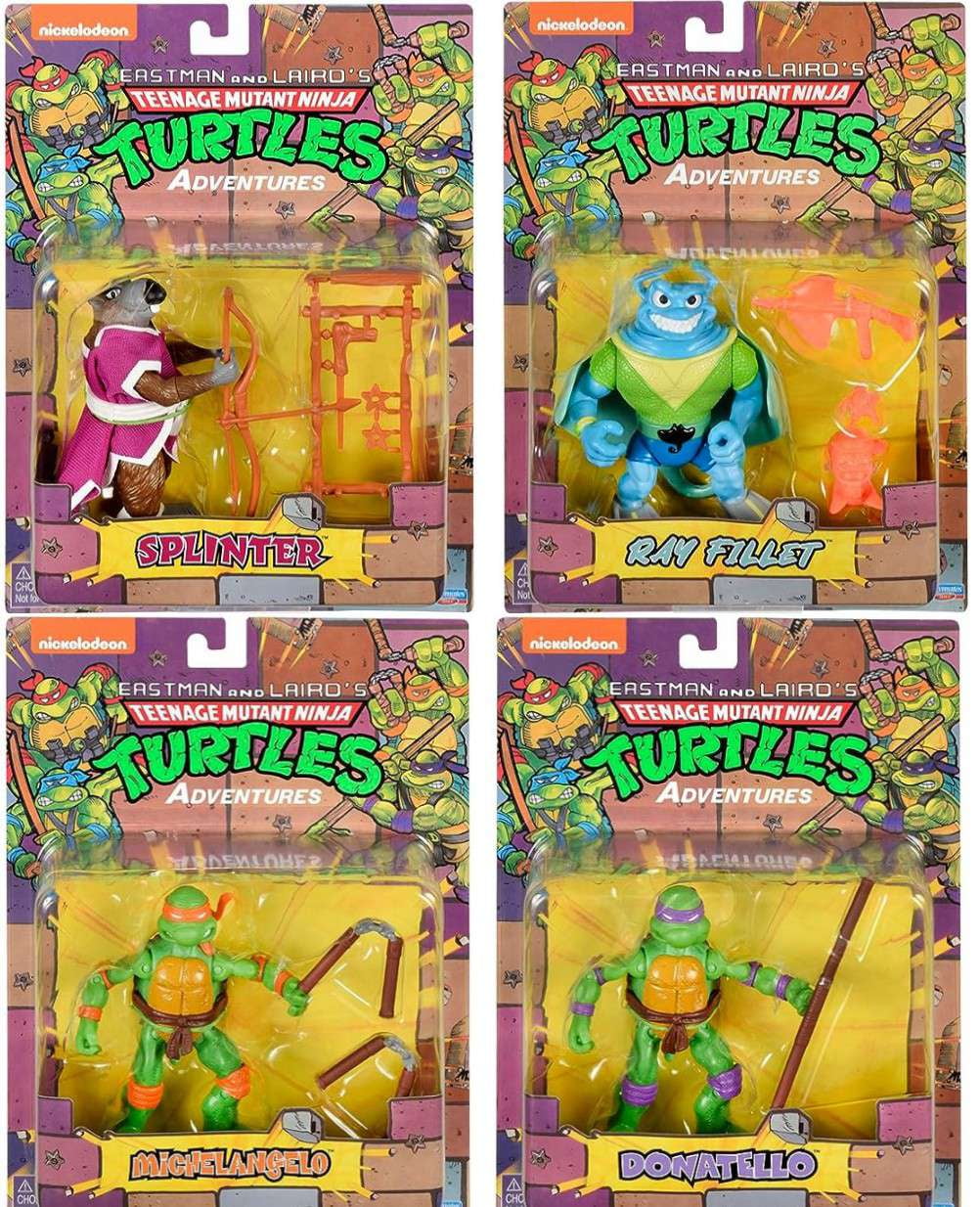 Teenage Mutant Ninja Turtles Classic Heroes Collection Series 2 Donatello, Michelangelo, Ray Fillet & Splinter Action Figure 4-Pack