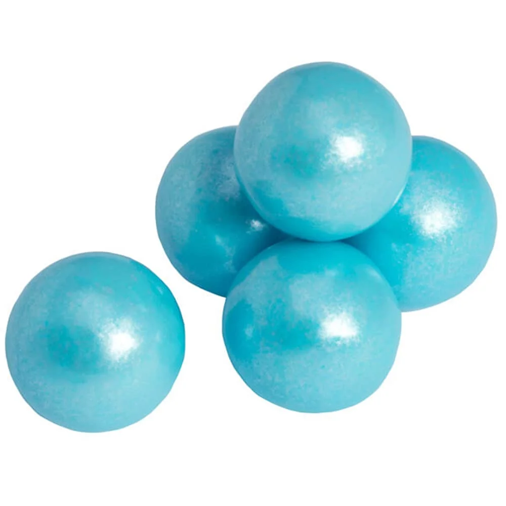 Naturejam Light Powder Blue Gumballs Shimmer Pearl Blue Bubble Gum 2 Pounds 1 inch Gumballs