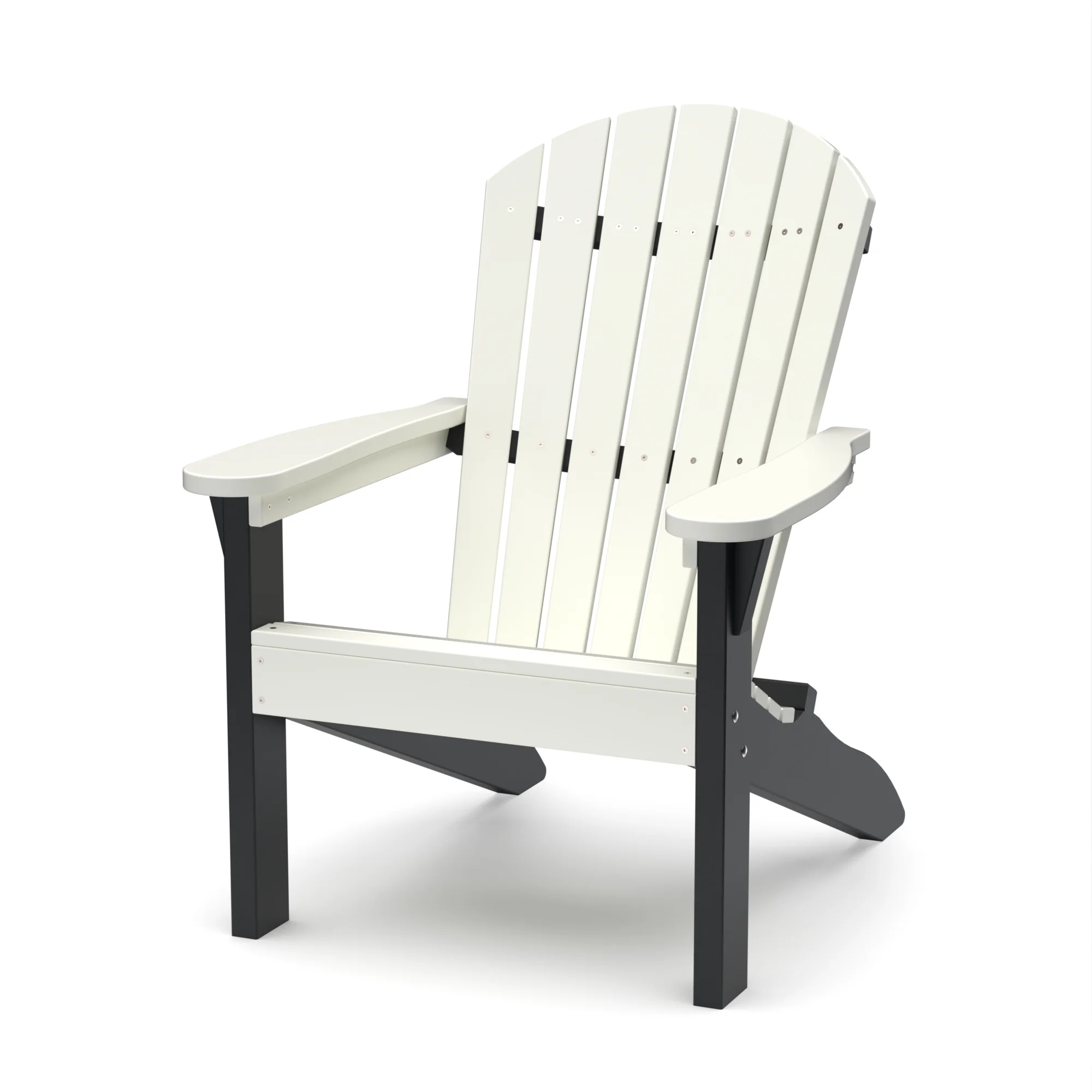 Wildridge Heritage Sunset Adirondack Chair, White and Black, Outdoor Weather Resistant Poly Patio Furniture