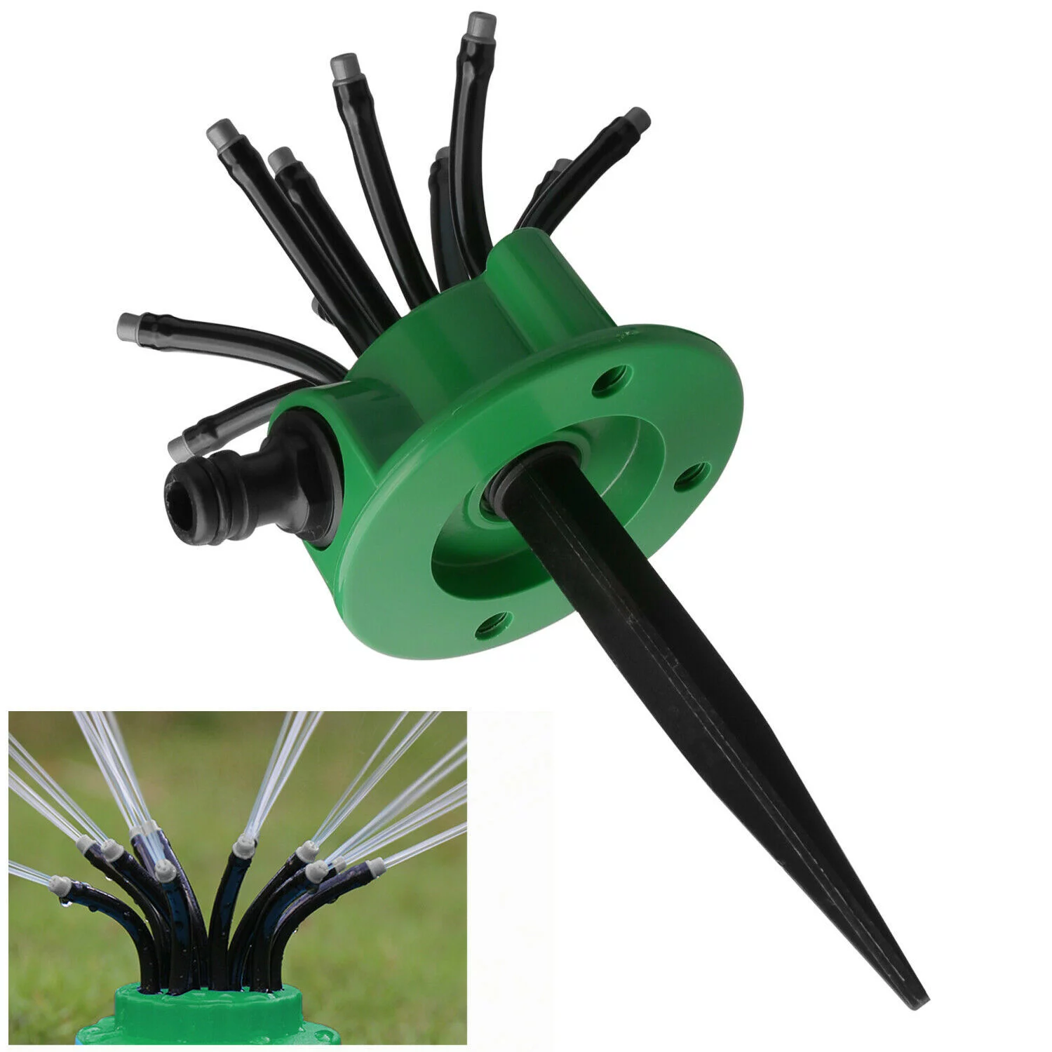 Garden Sprinkler Multi-Tips Lawn Sprinkler Head Nozzle 12 Flexible Spray Nozzles 360 Degree Rotating Lawn Sprinkler  Garden Patio Water Sprayer Gardening Watering System