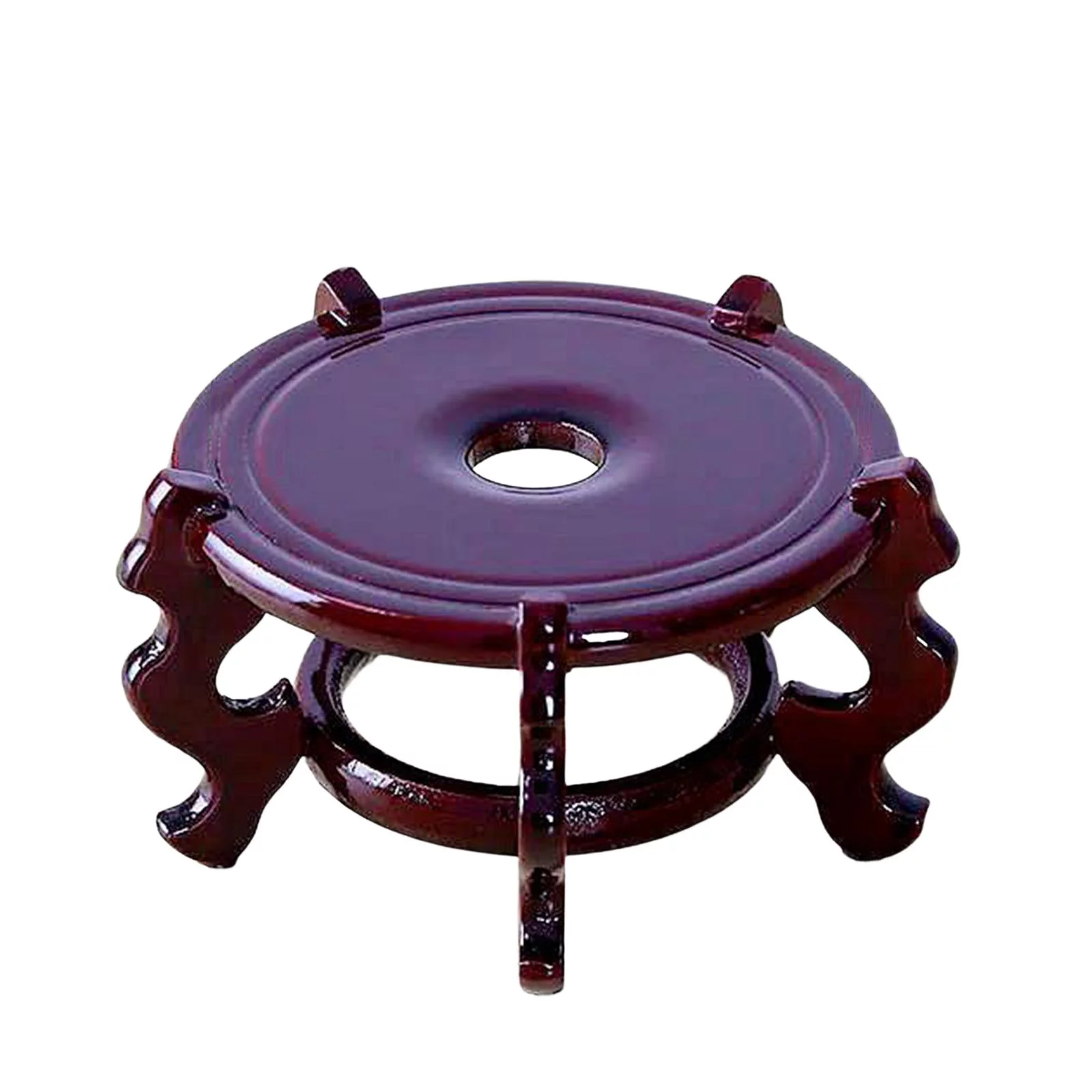 Wooden Flower Pot Display Stand Decorative Base Teapot Ornament Planter Bracket Shelf Oriental Fishbowl Bracket for Yard, Outdoor, Indoor M