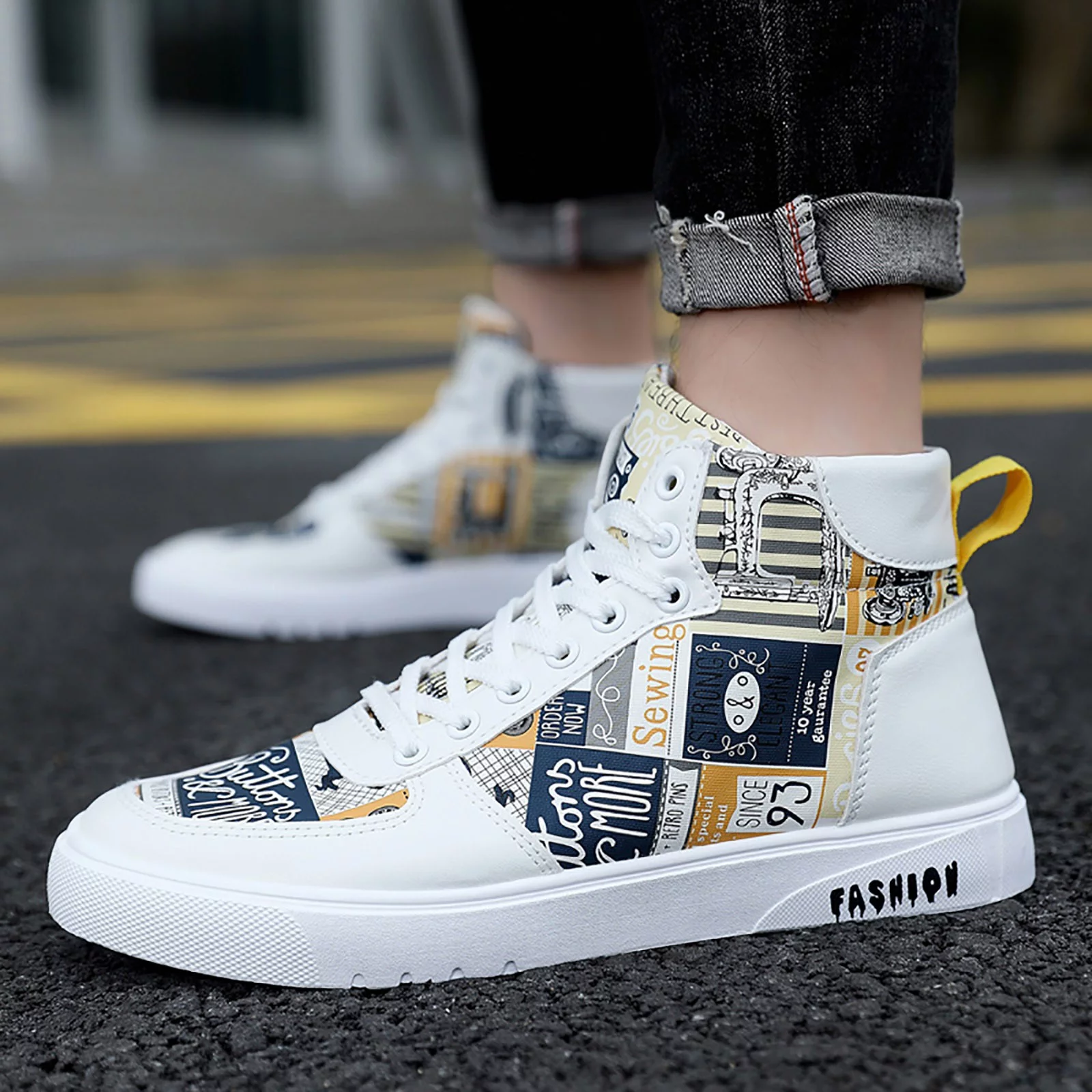 WILLBEST Mens Casual Shoes Size 10 Wide Men Shoes High Top Fashion Casual Shoes For Walking Lace Up Sports Shoes 2024