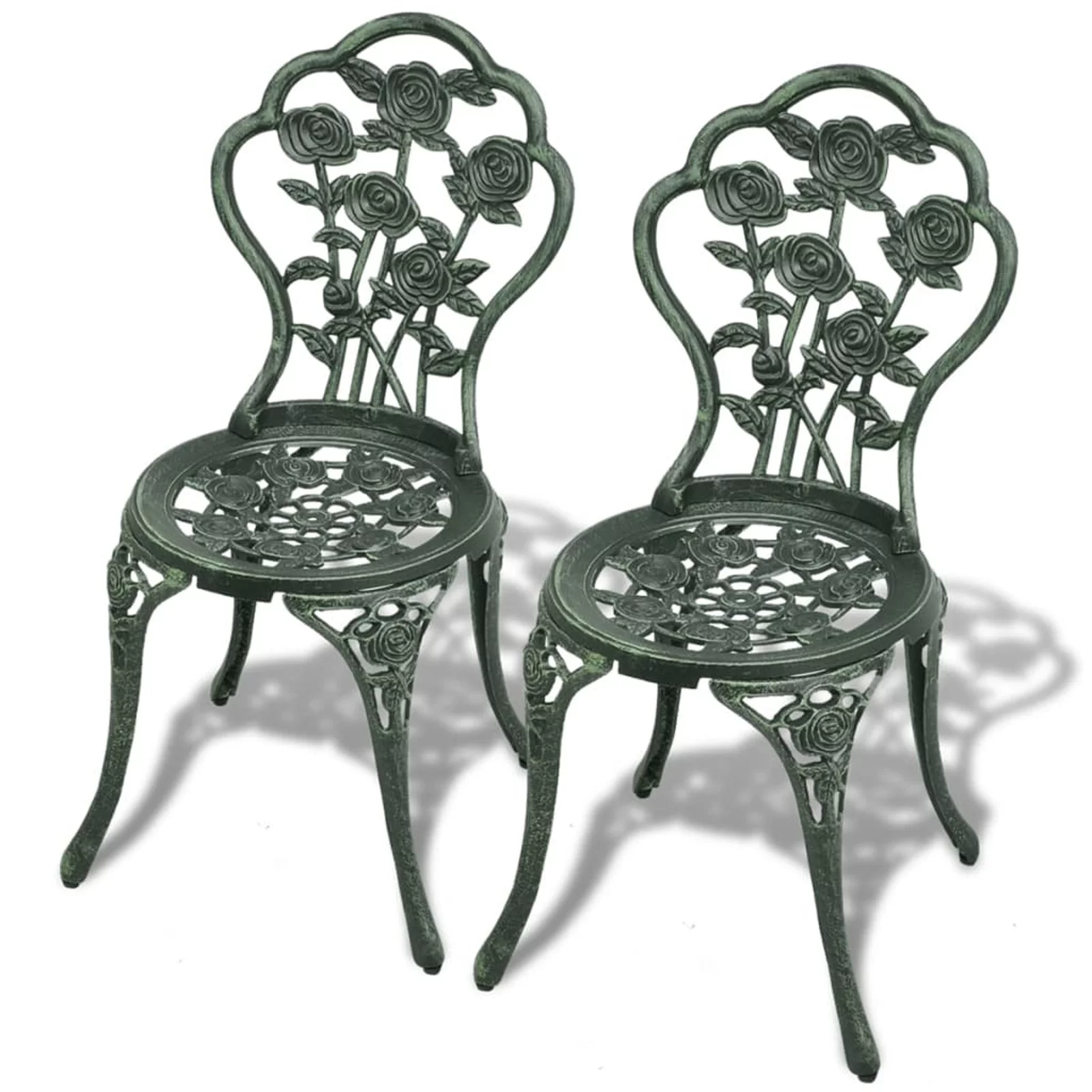 walmeck 3 Piece Bistro Set Cast Aluminum Green
